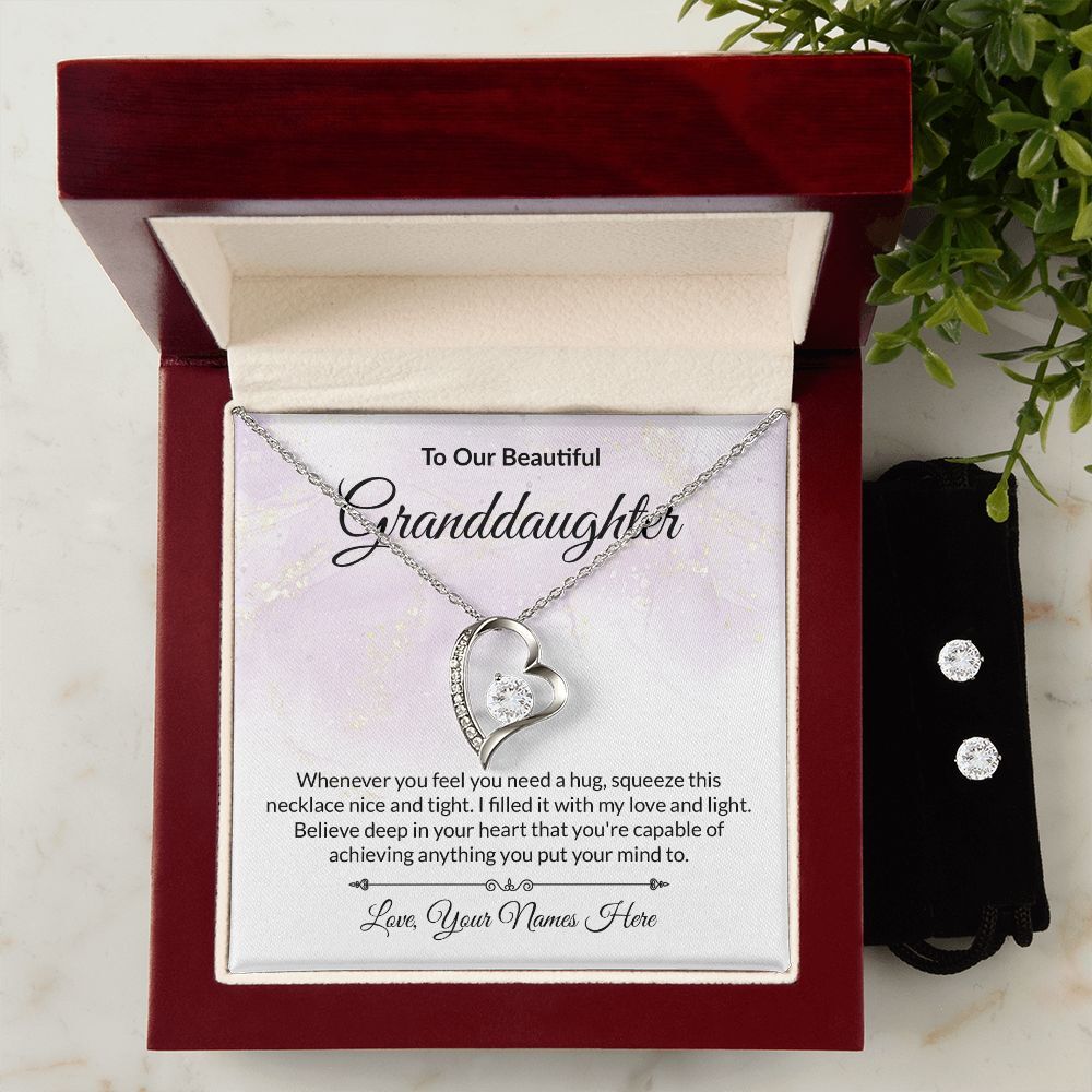 To My Granddaughter Necklace, Xmas Birthday Graduation Gift For Granddaughter