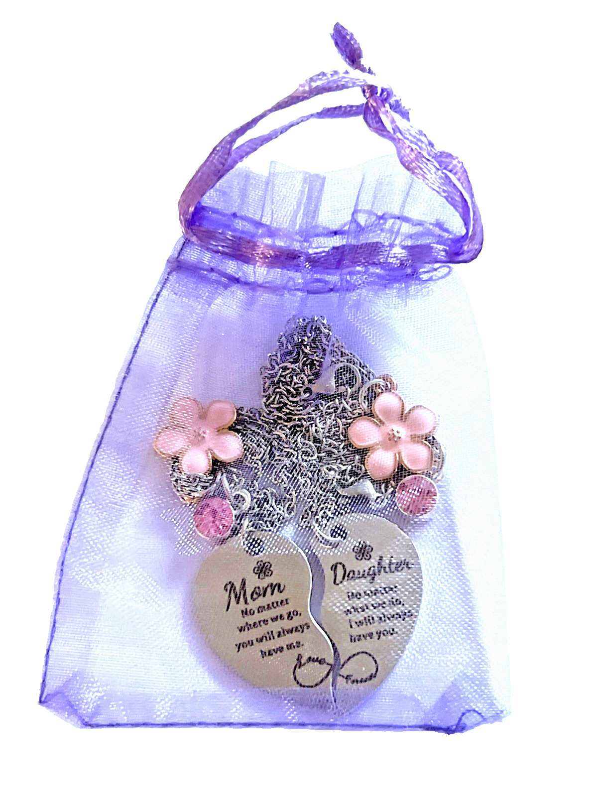 2 Piece Matching Mother Daughter Heart Necklace Set Love Reminder Lot of (25)
