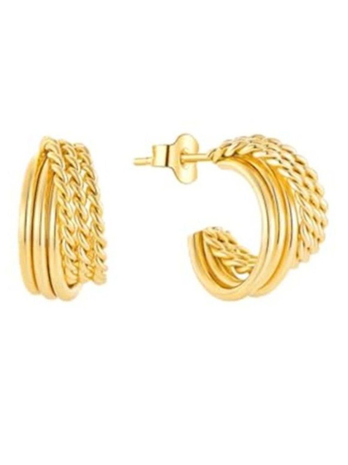 Adult Hook Earrings Silver with Gold Plating 1 Pair