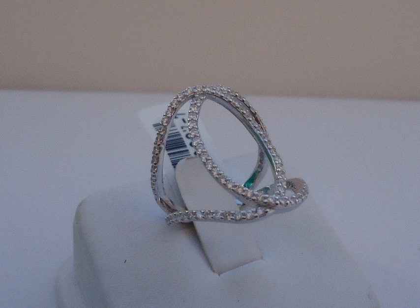 STERLING SILVER DESIGNERS RING W/ 2.50 CT LAB CREATED DIAMONDS /SIZE 5,6,7,8,9