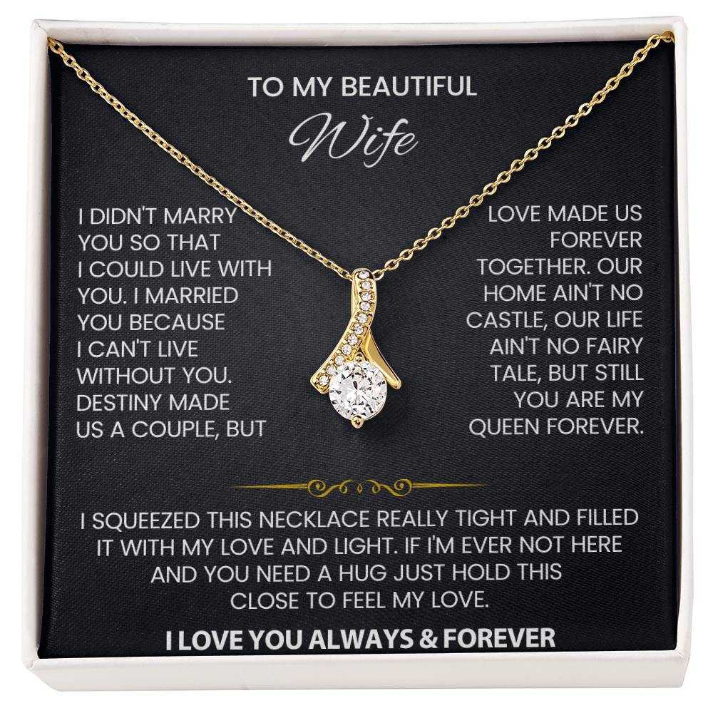 To My Wife Necklace Pendant Romantic Anniversary Birthday Gift
