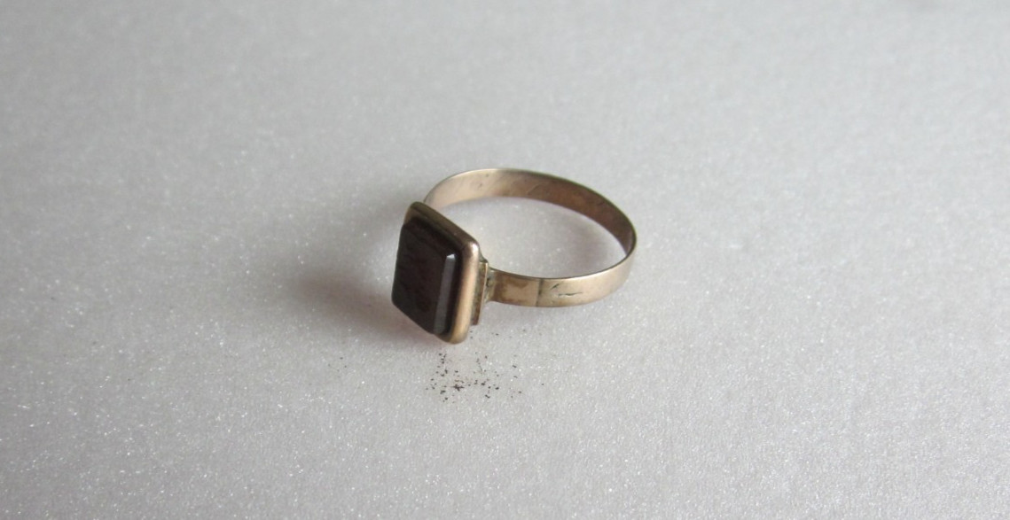 Antique Victorian 10k Gold Carnelian Intaglio Ring Roman Soldier Emperor 1.4g