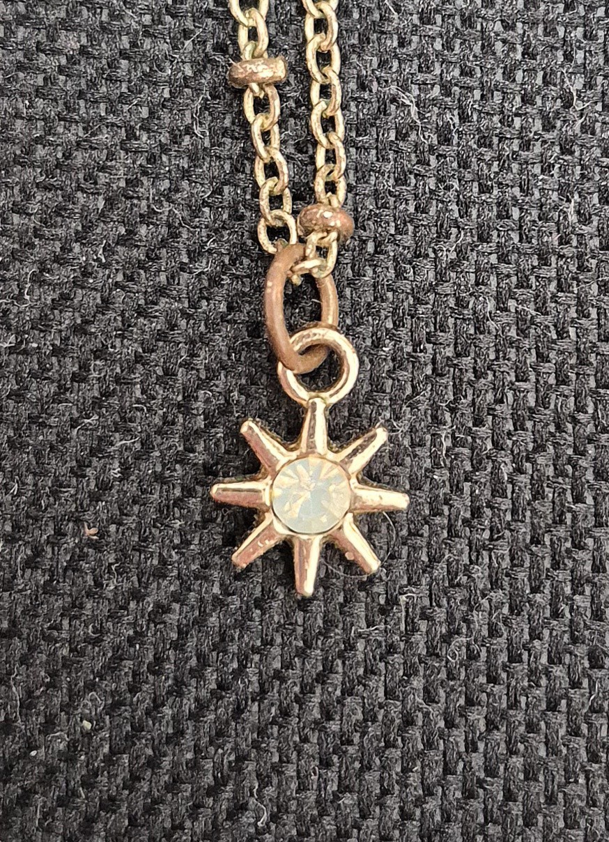 Sun + Star Pendant Cable Chain Matching Choker Set 2pc Gold and Silver