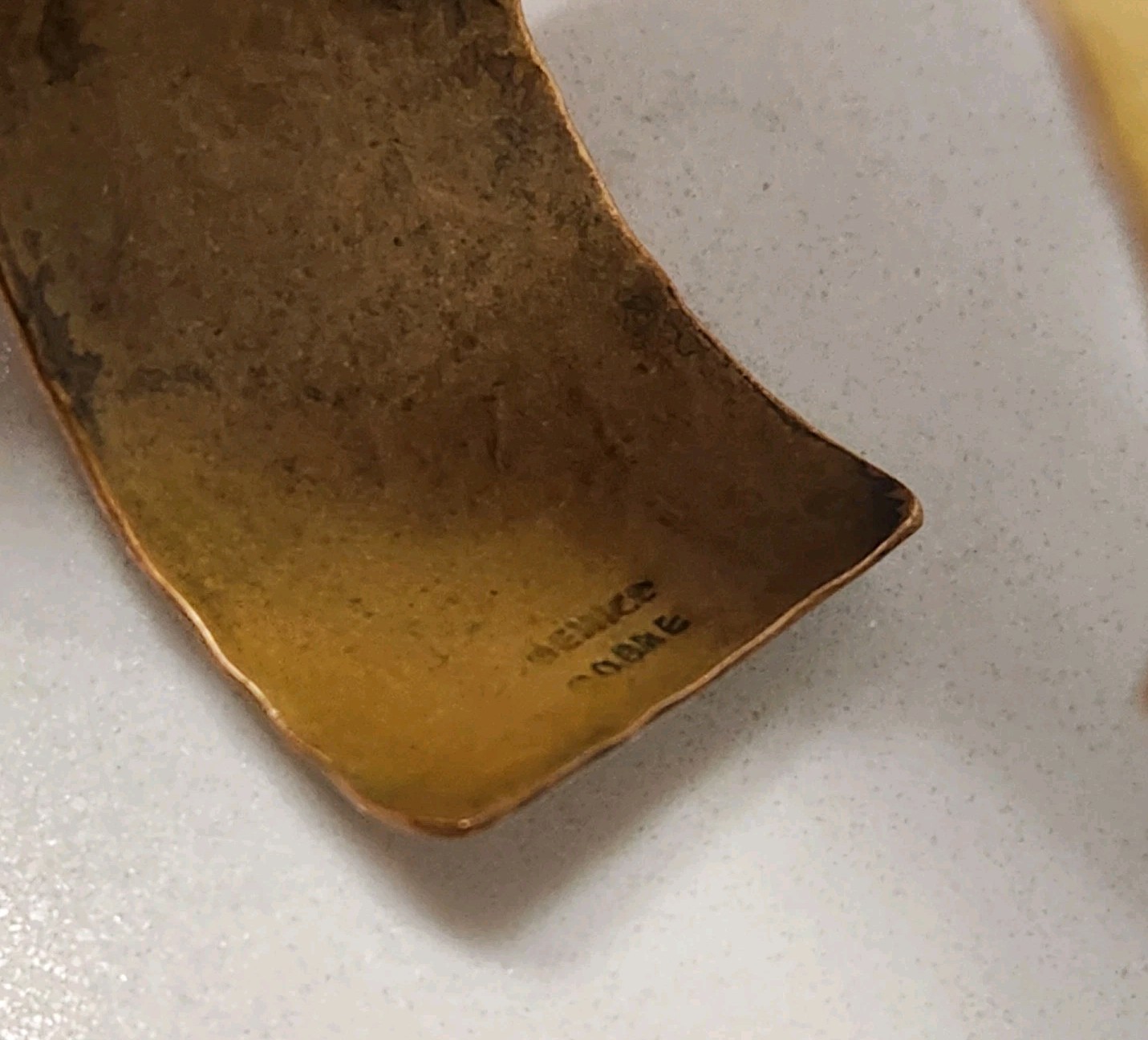 1970s Mexico Cobre Hammered Copper Cuff Bracelet 1″ Wide Retro Modernist 30g Vtg