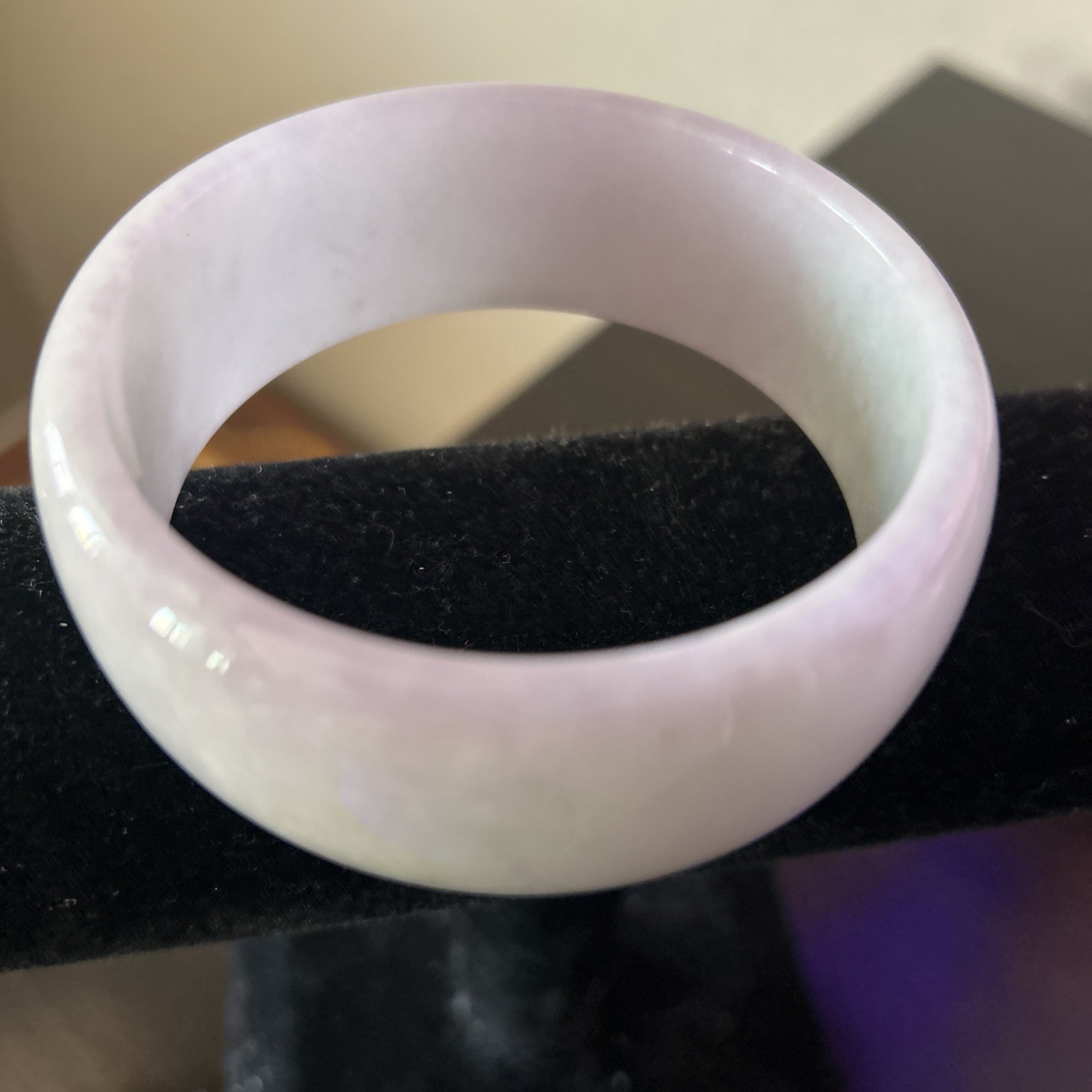 67MM Natural Icy Lavender Jadeite Jade Bracelet Burma Jadeite Jade Bangle