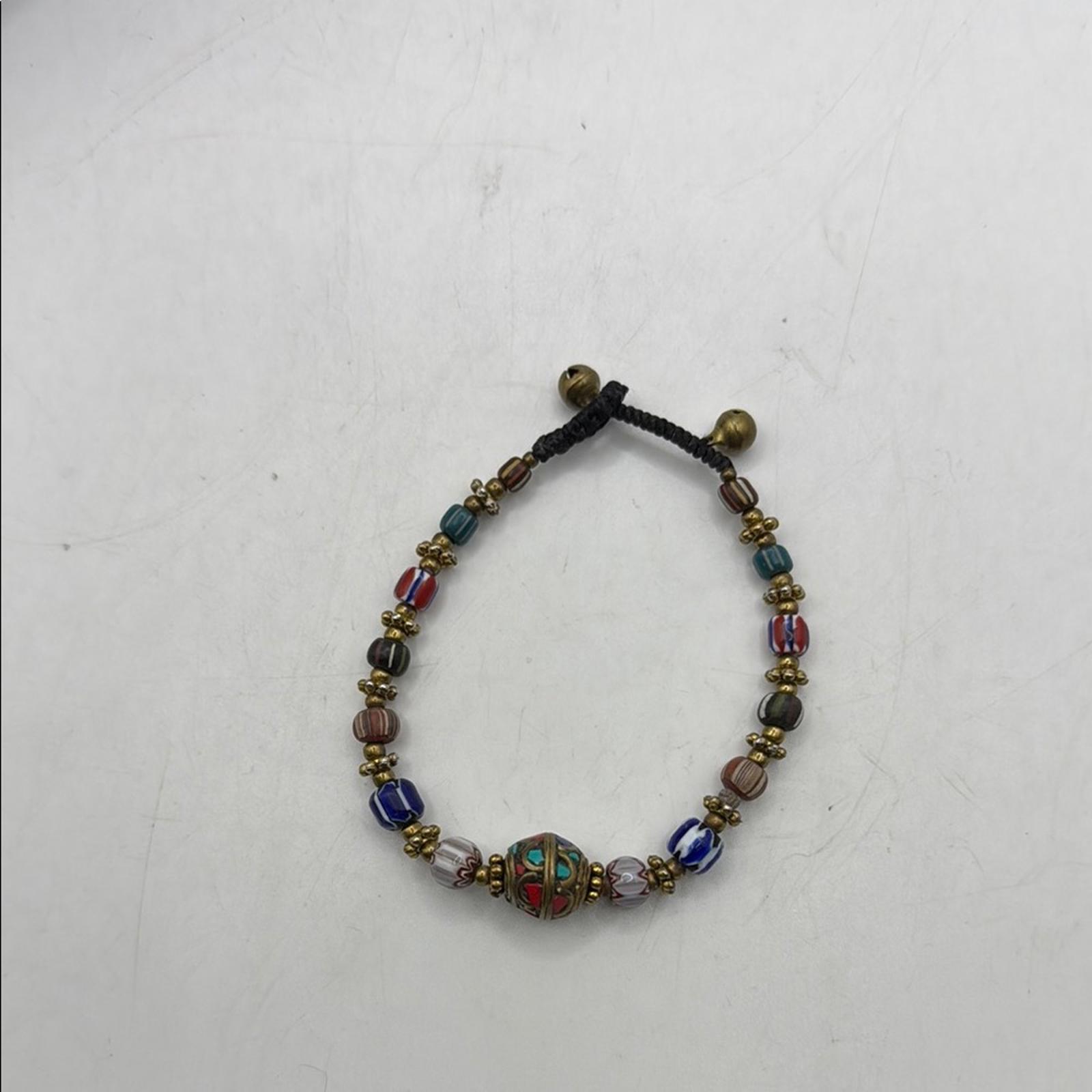 Vintage Nepal African Bracelet Artisan Beads Tibet Colorful Jewelry