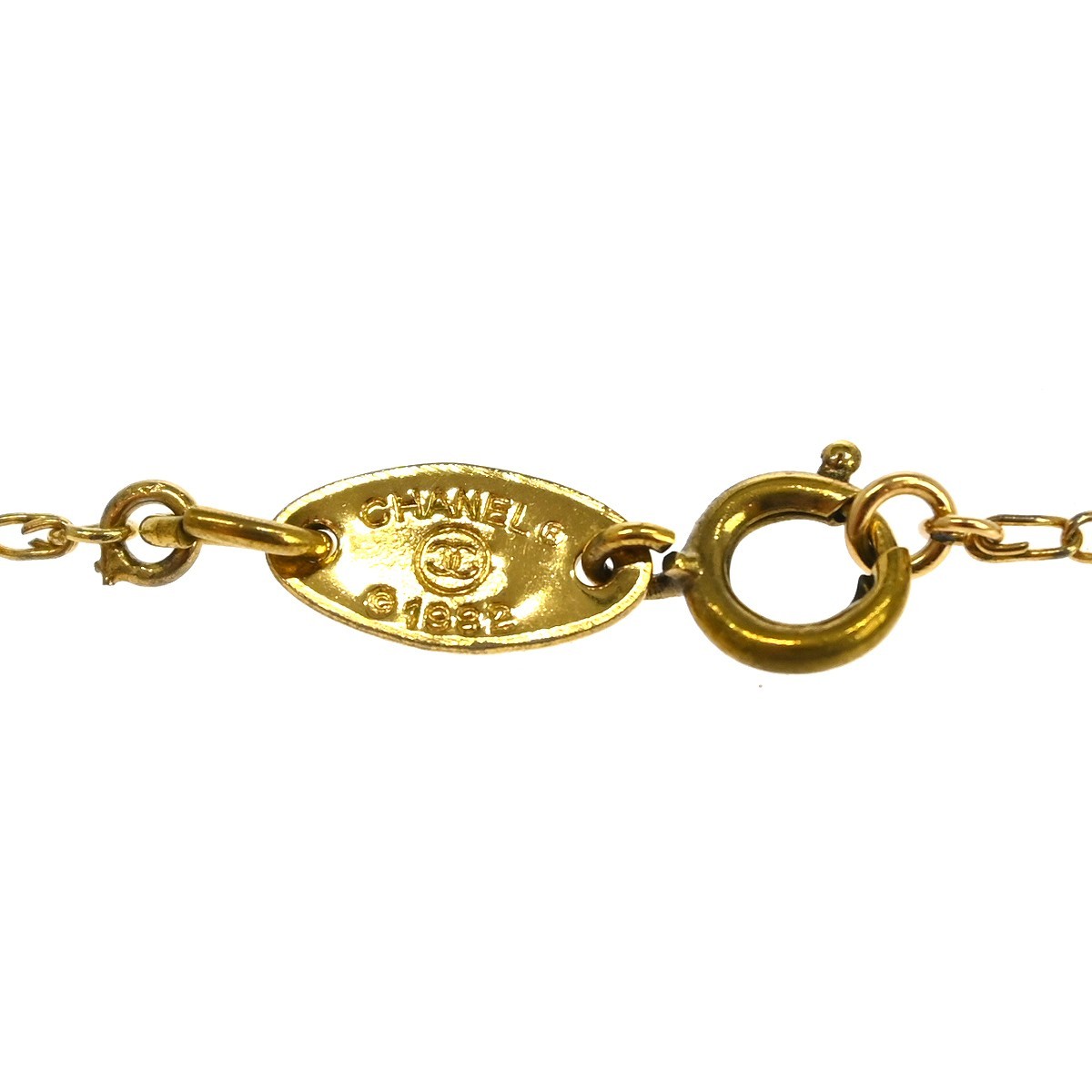 Chanel Gold Mini CC Pendant Necklace 1982 NQ06211