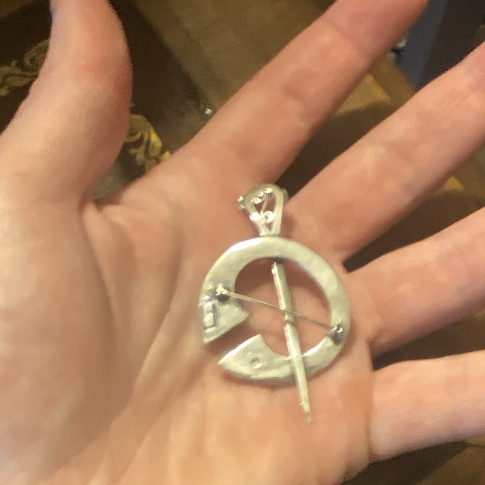925 sterling silver Celtic Penannular Brooch Pin