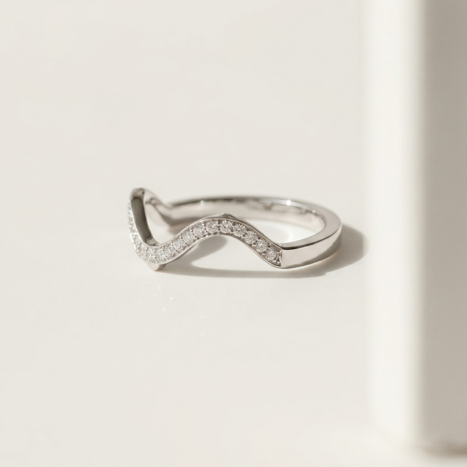 Wavy Moissanite Ring Cover, Oura Ring Jacket, Curved Stackable Enhancer Band