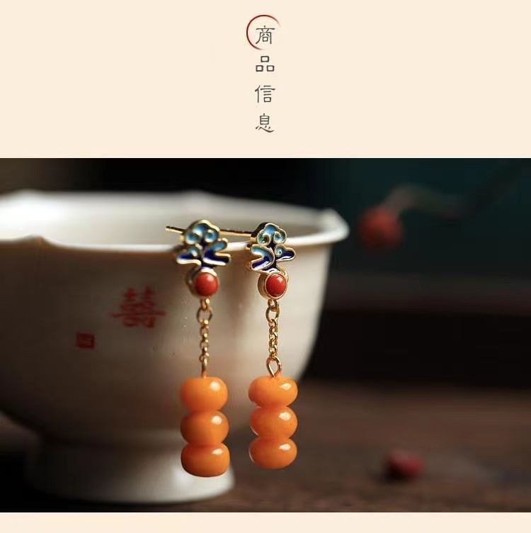 New Resin Cloud Earrings Enamel Tassel Drop Dangle Chinese
