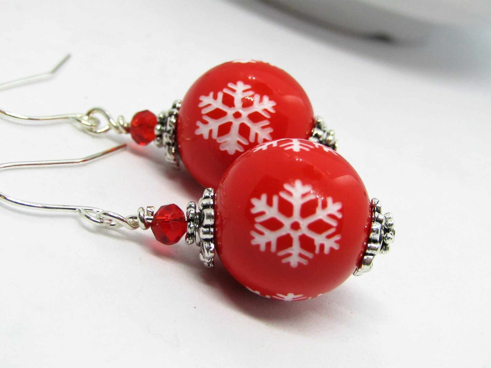 Christmas Earrings Snowflake Earrings Christmas Jewelry Holiday Gift Dangle Drop
