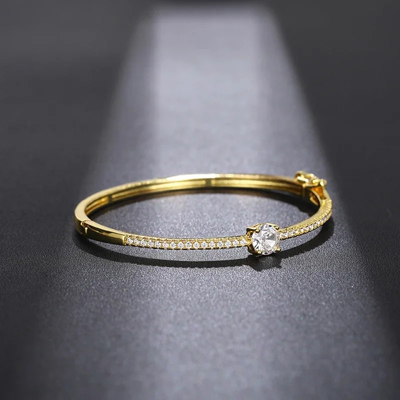 Fashionale Women’s Cubic Zirconia Bangle Silver Color/Gold Color.