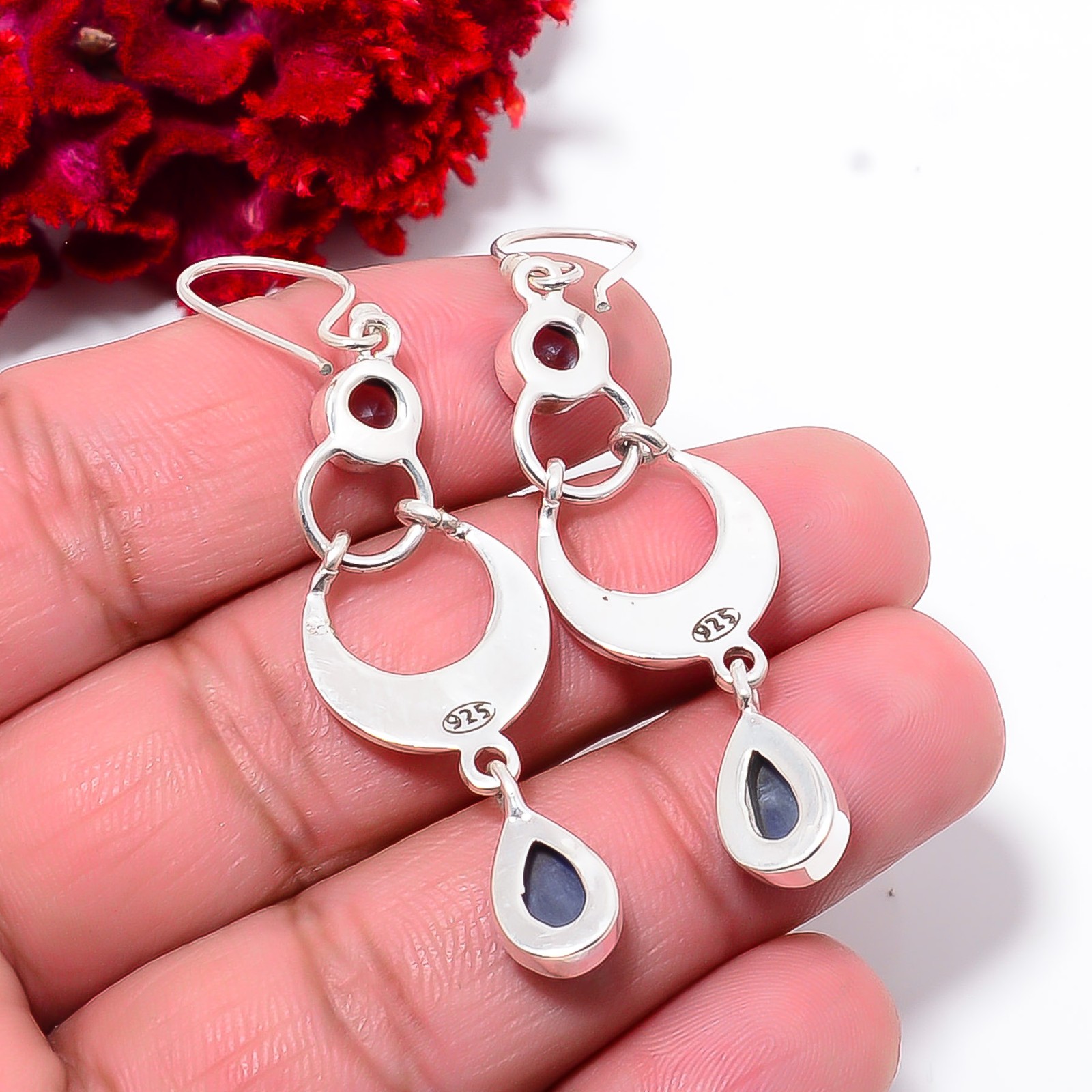 Kyanite – Nepal & Iolite 925 Sterling Silver Chandelier Earring 2.30″ E100344