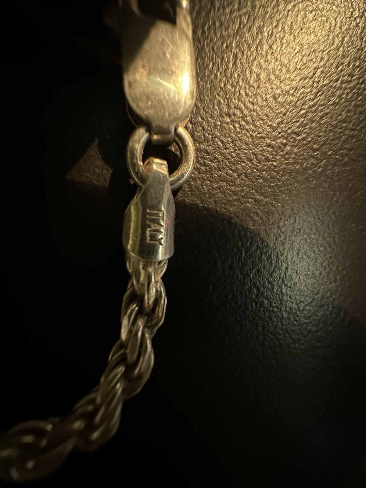 21g 925 Silver Rope Italy Chain Necklace, Lobster Clasp, 22 in, Signed
