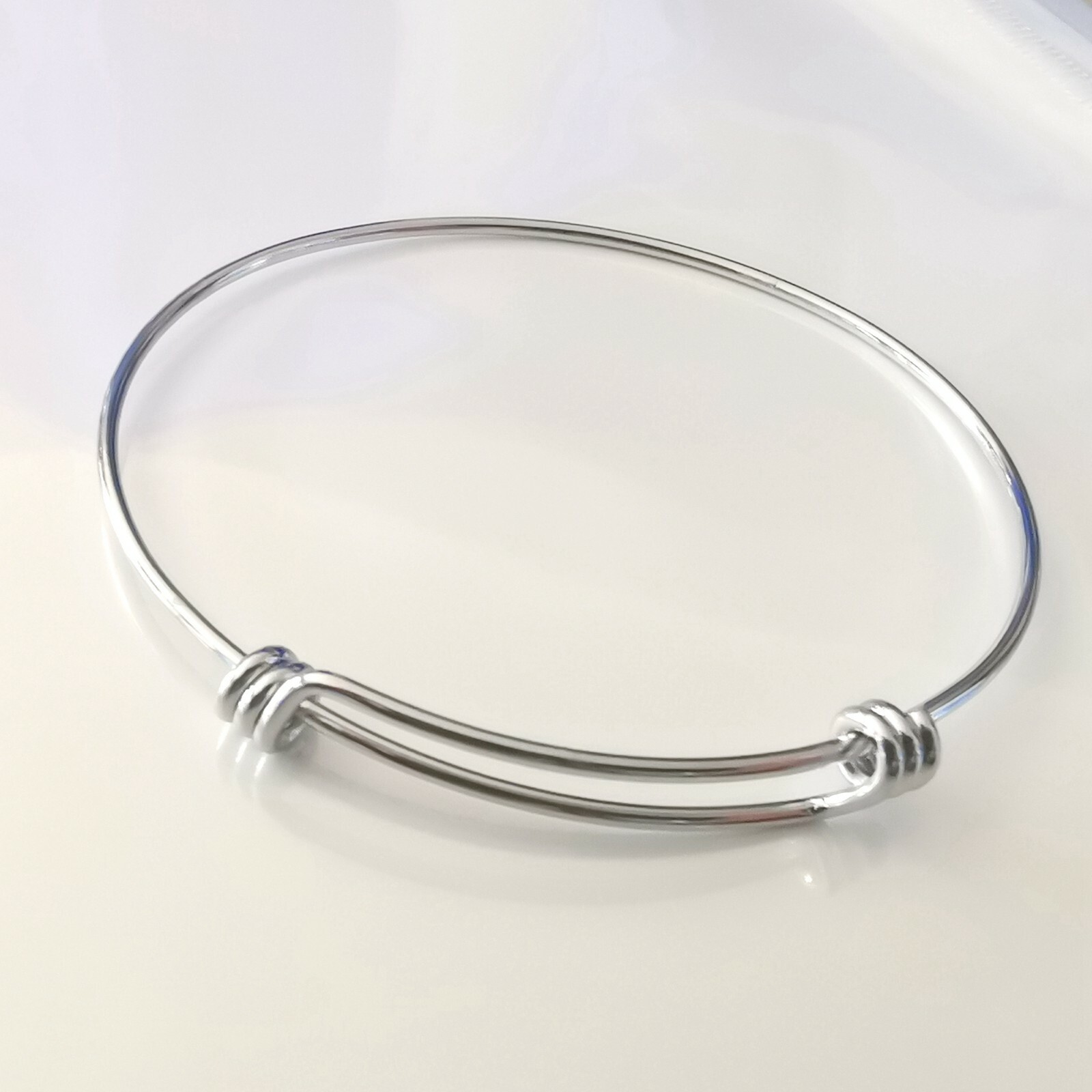Stainless steel Silver bracelet bangle women jewelry Can add small charms