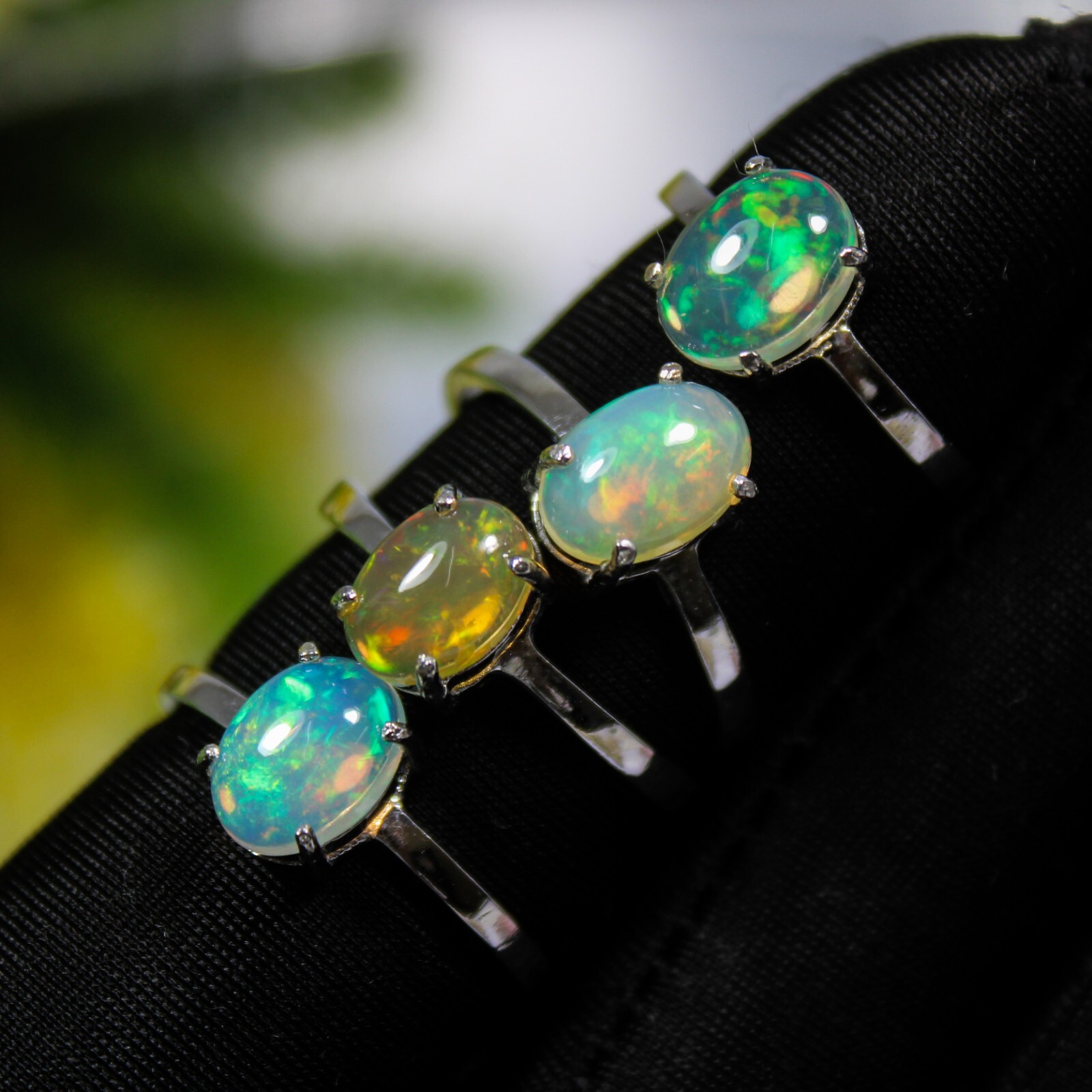 100% Natural White Ethopian Silver Rings With 92.5 Sterling Silver In All Sizes