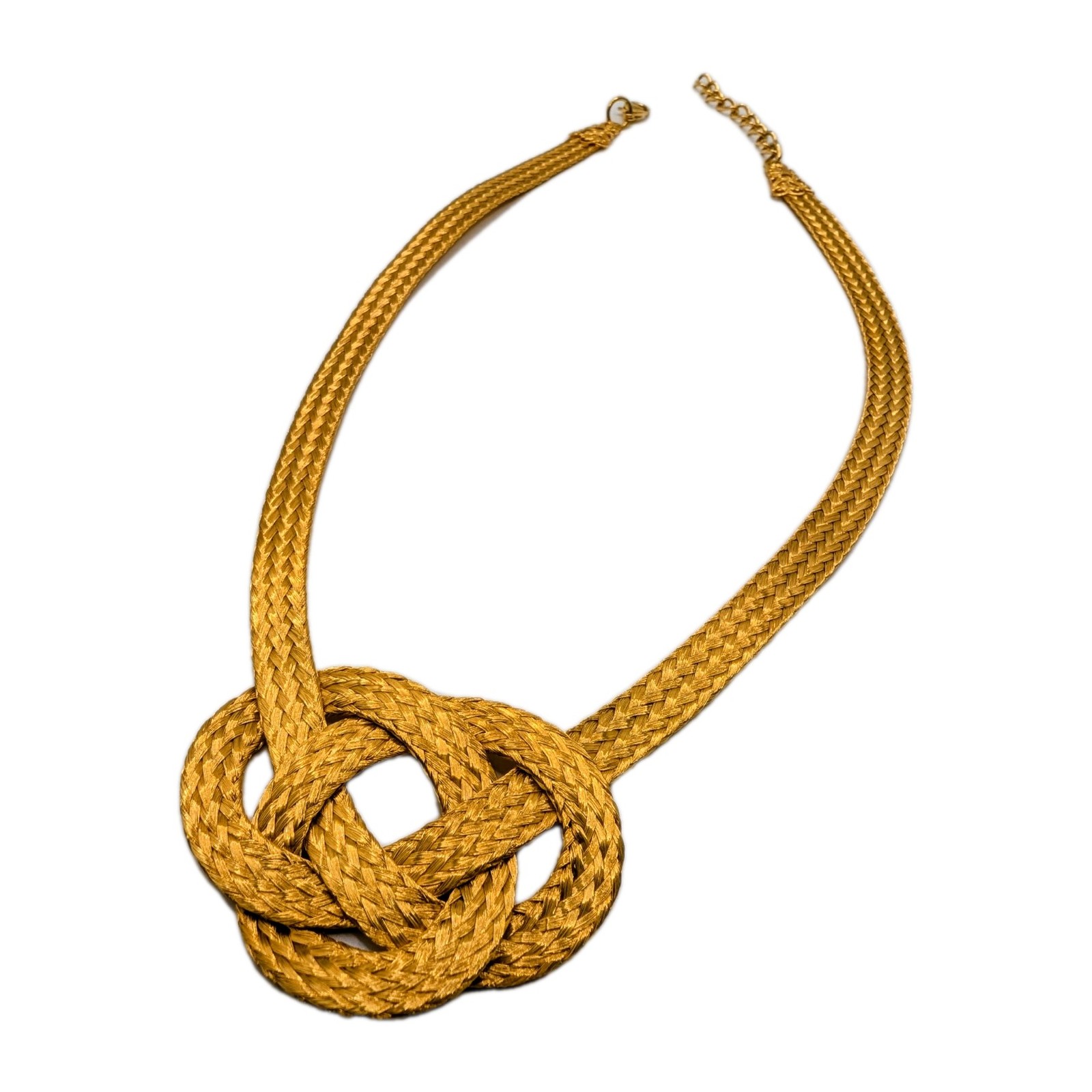 Carol & Stelios Paraskavas 24K Gold Plated Mesh Hercules Knot Necklace