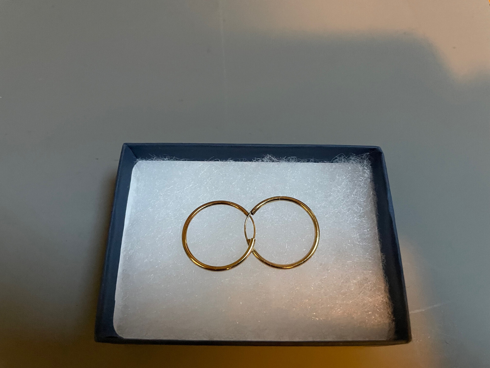 Gold Filled Hoop Earrings 7/8 Inch Diameter