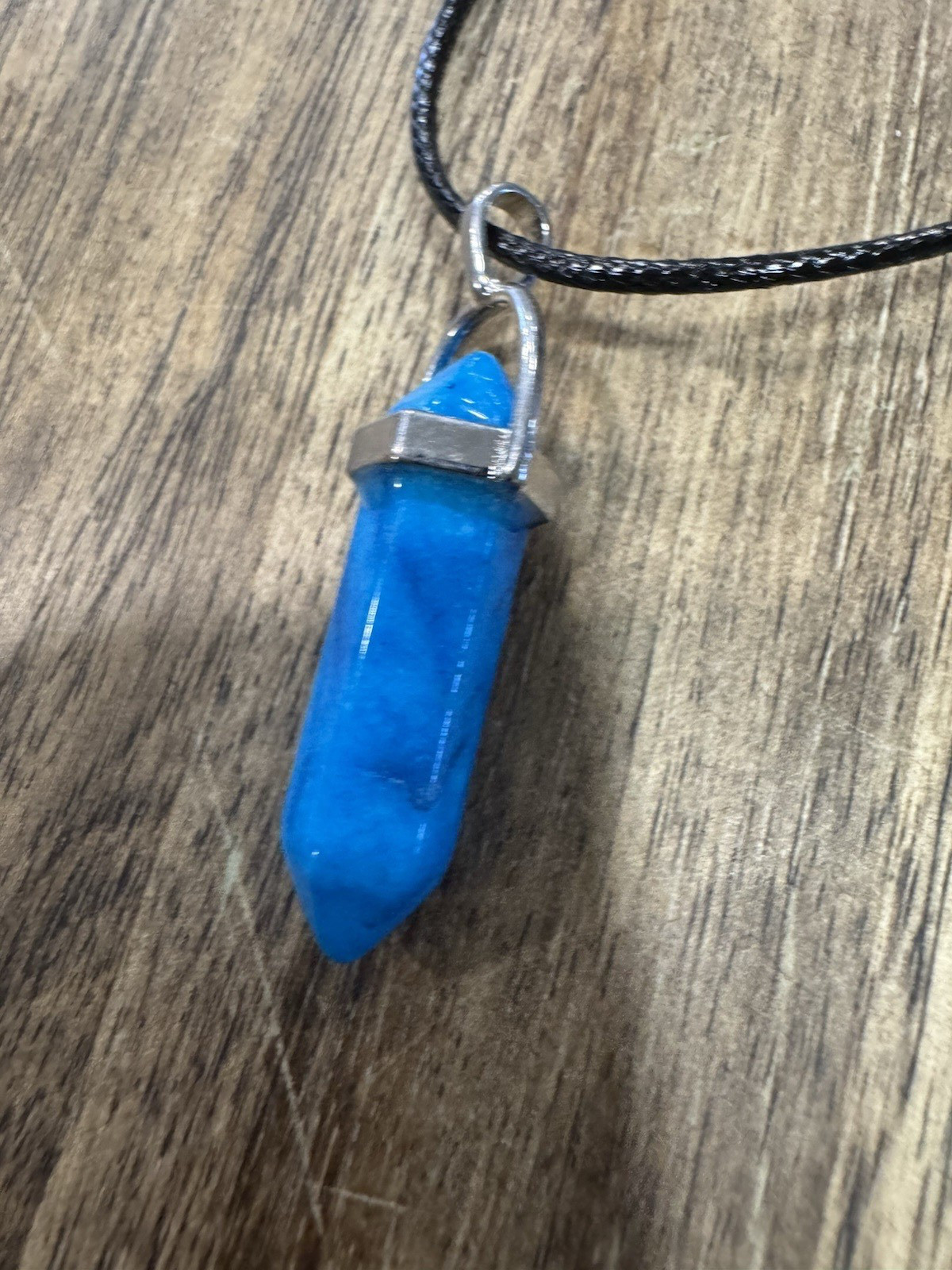 Blue Hexagon Pendannt Necklace