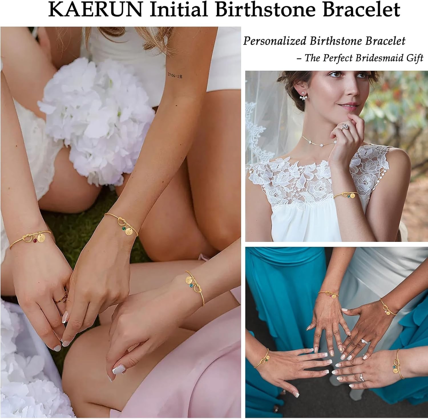 Birthstone Initial Bracelet with Love Knot – Thoughtful Gift for Any Occasion