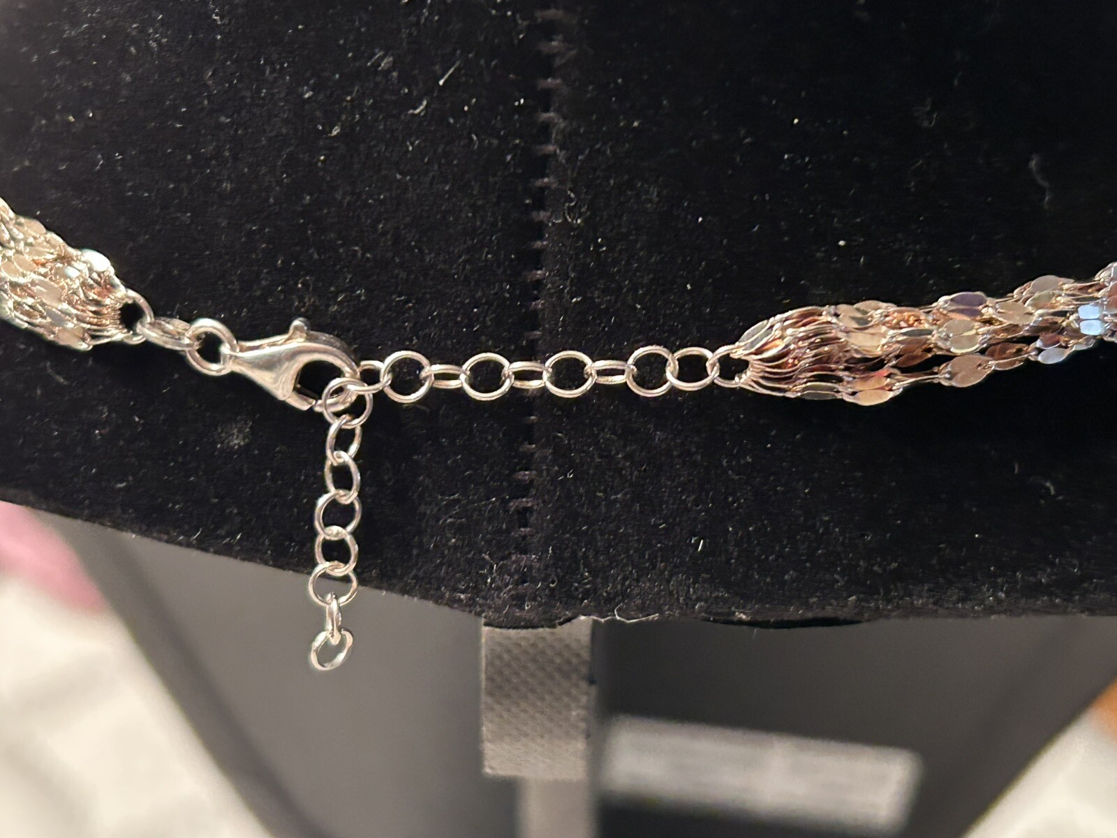 10 Strand Delicate Mariner Link Necklace In Rose/Gold-tone Finish