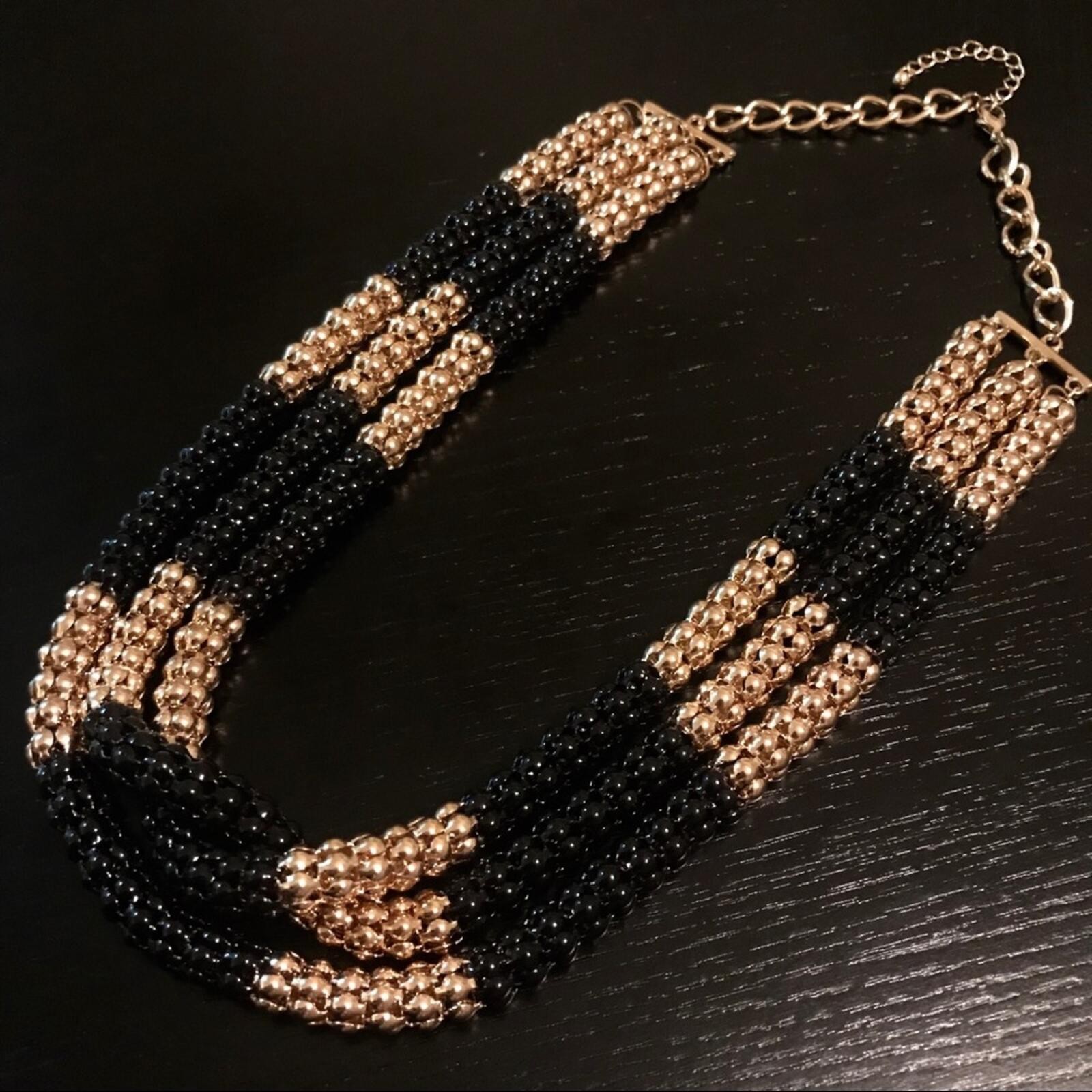 Bold Black and Gold Chunky Y2K Mr.T Bumblebee Striped Chain statement necklace