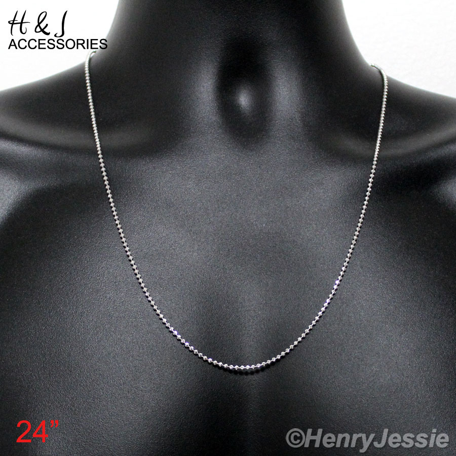 18-30″MEN 925 STERLING SILVER 2MM MOON CUT BEADED CHAIN CZ CROSS PENDANT*SP232