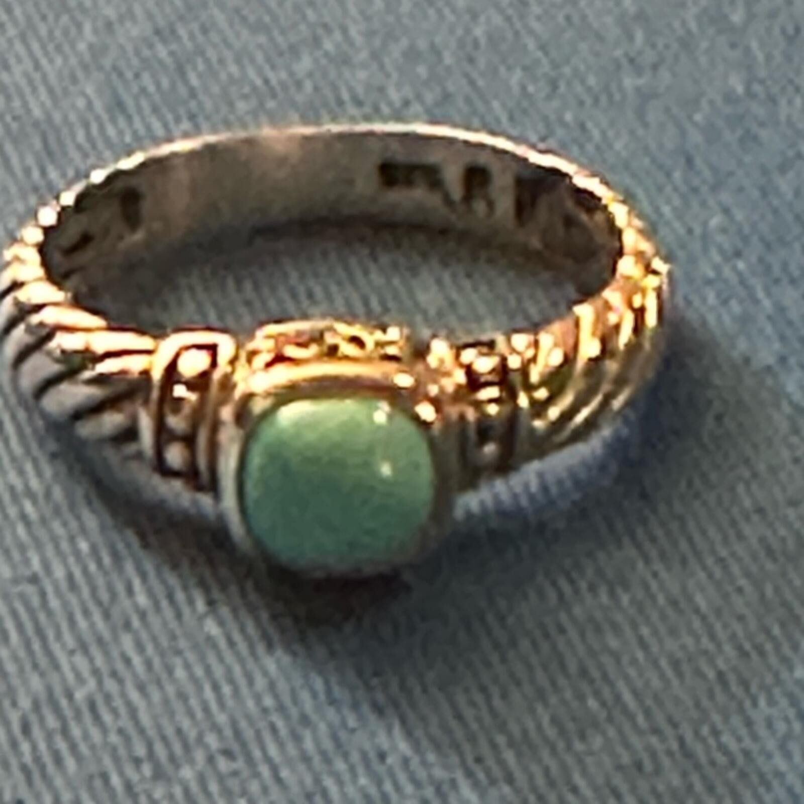 NWT Samuel B. Sterling Sleeping Beauty Turquoise cushion cut ring Size 9