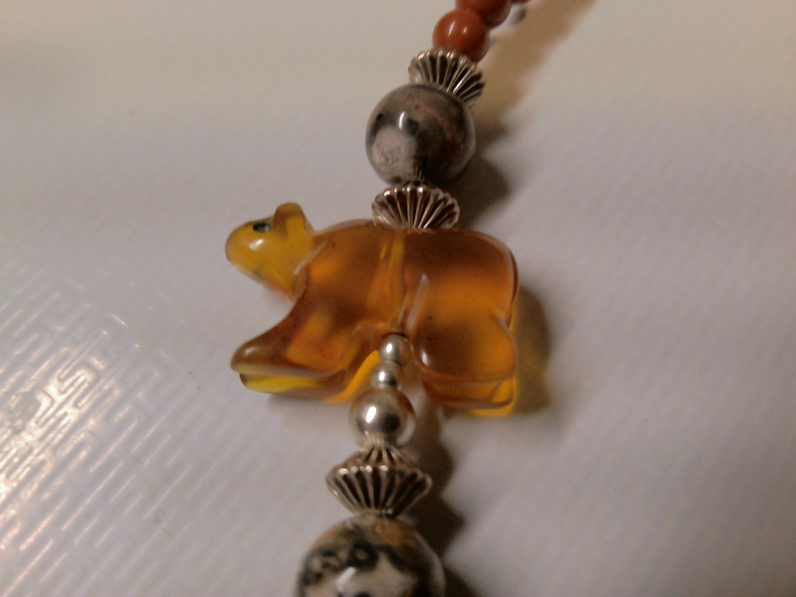 Vintage Bear Necklace 925 Silver – 26″ total length