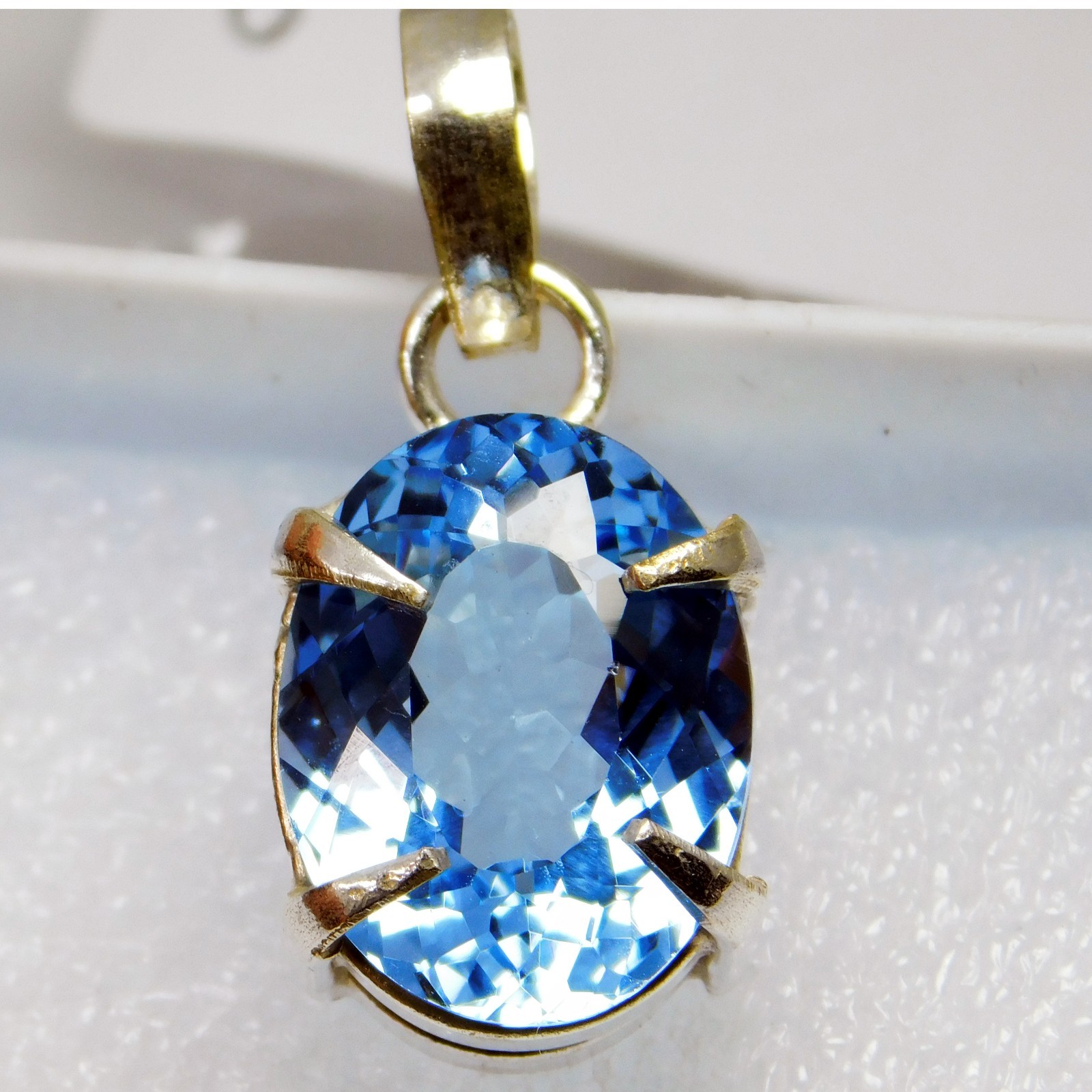 Natural 32.50 CT Certified Blue Sapphire Loose Gemstone Pendant 925 Solid Silver