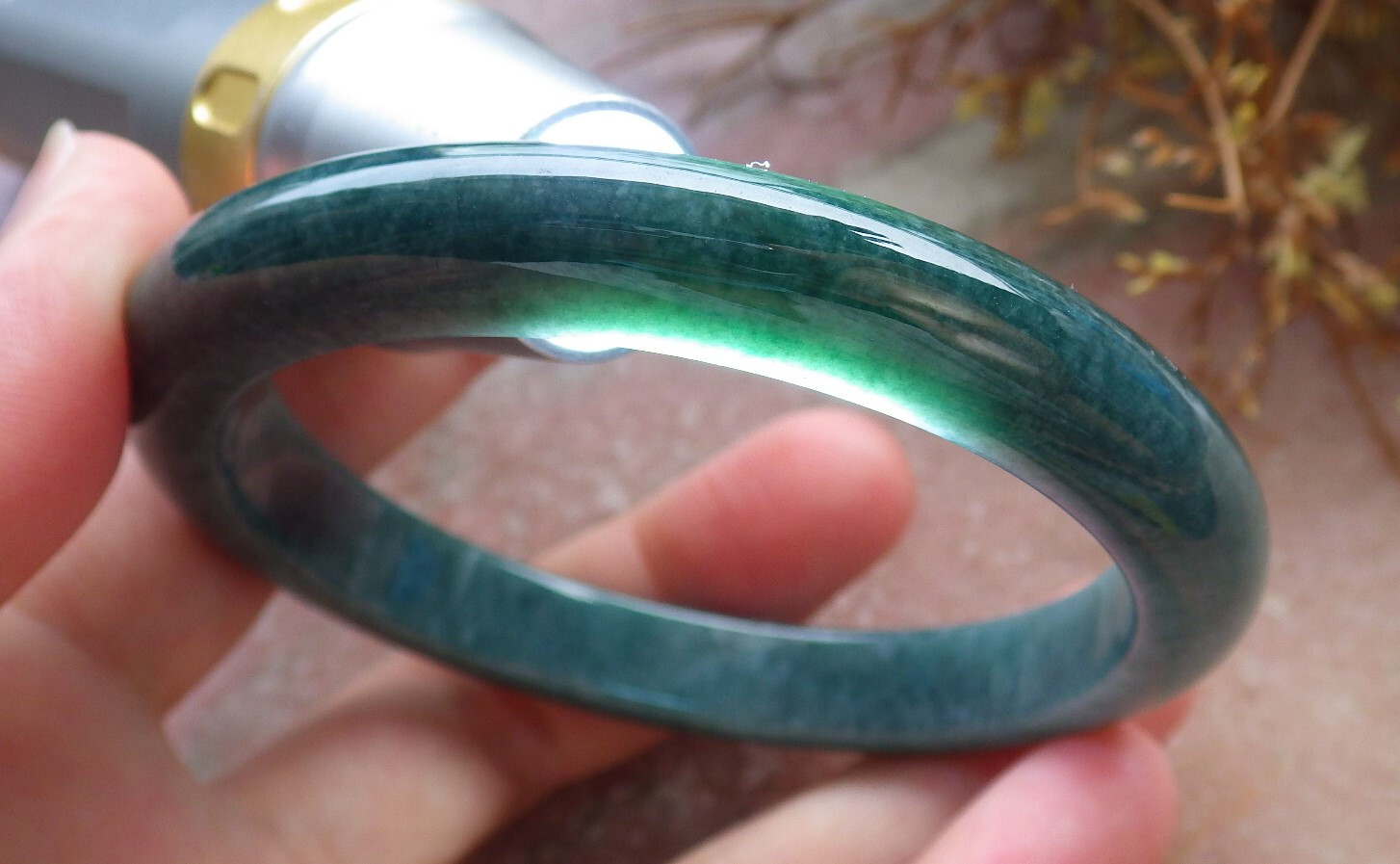 Certified Green Burma Natural A JADE Jadeite Bangle Bracelet 57mm 手镯 608689 AS