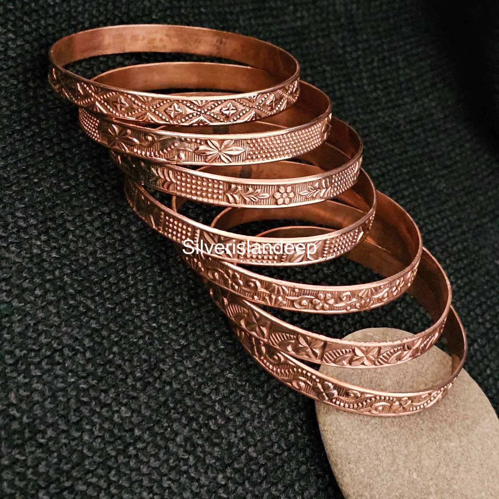 Pure Copper Bangles Set Of 7 Bangles Statement Bangles For Women Jewelry NABAA-5
