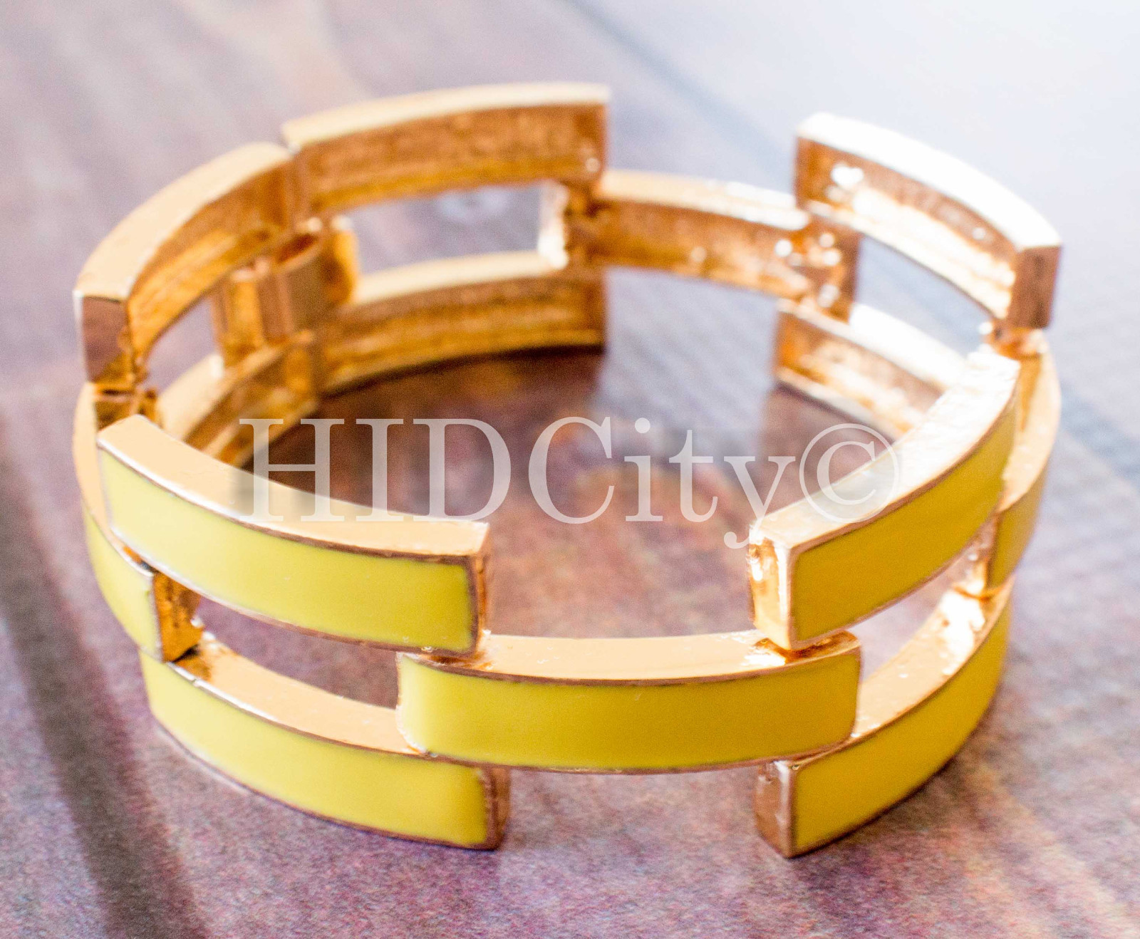 5 Colors Enamel Square Pave Chunky Link Crew Bracelet Mint Gold US Seller NEW