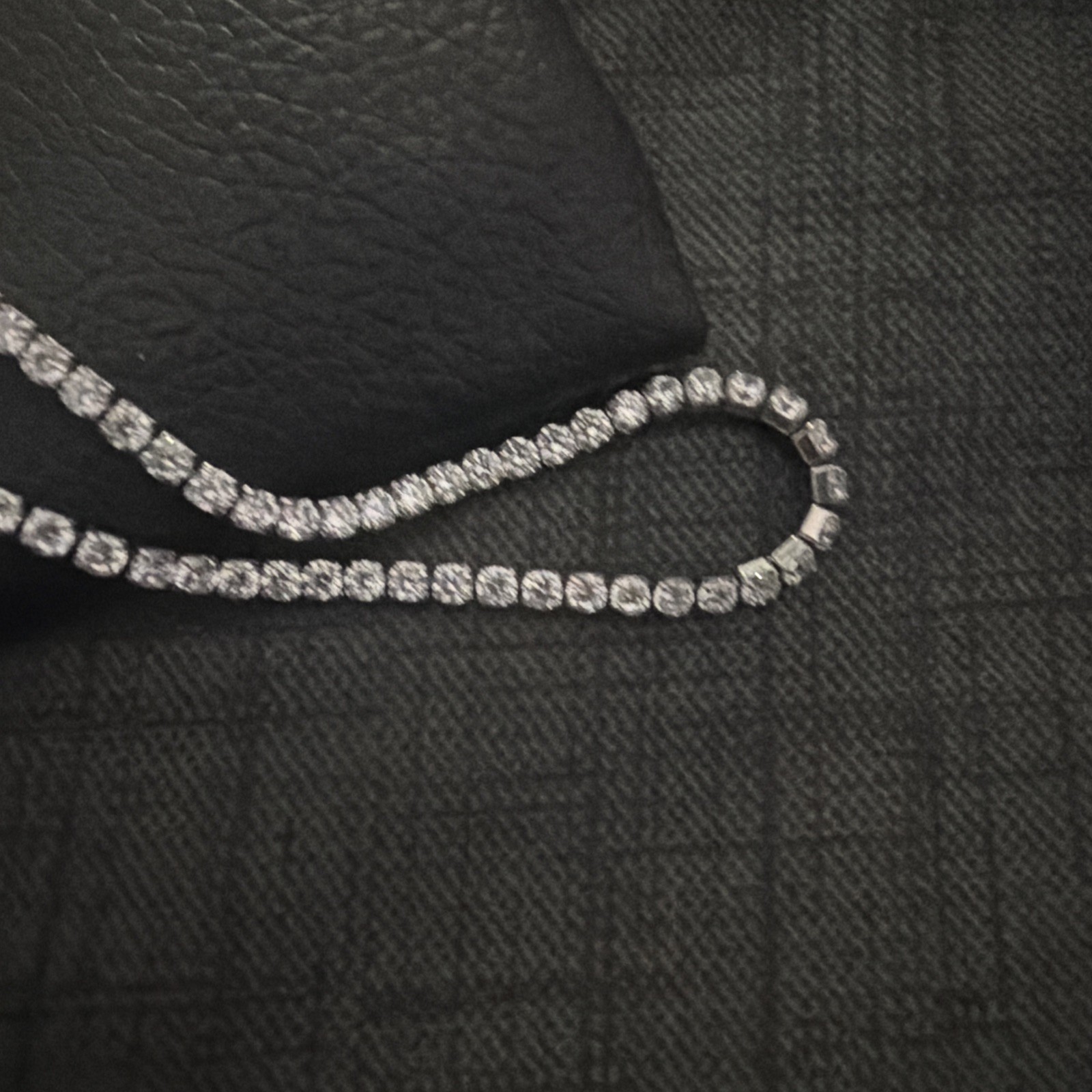 GLD Micro Tennis Necklace 18″ White Gold Metal Tennis Chain