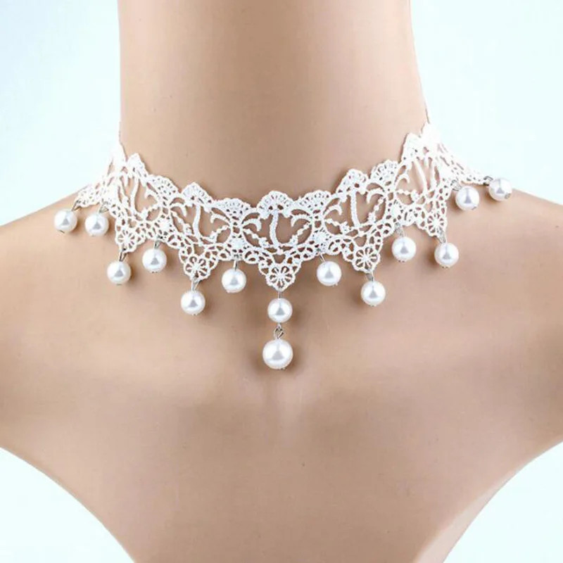 Lady Chokers Leaf Tassel Women Neck Jewelry Accessory Girl Lace Gothic Vintage S