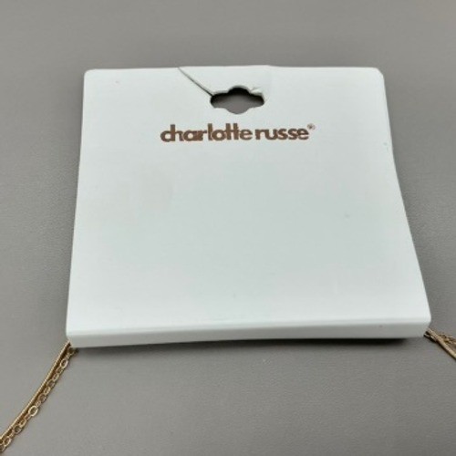 Charlotte Russe Necklace Womens Gold Layered Butterfly Heart Rhinestone 16-18in
