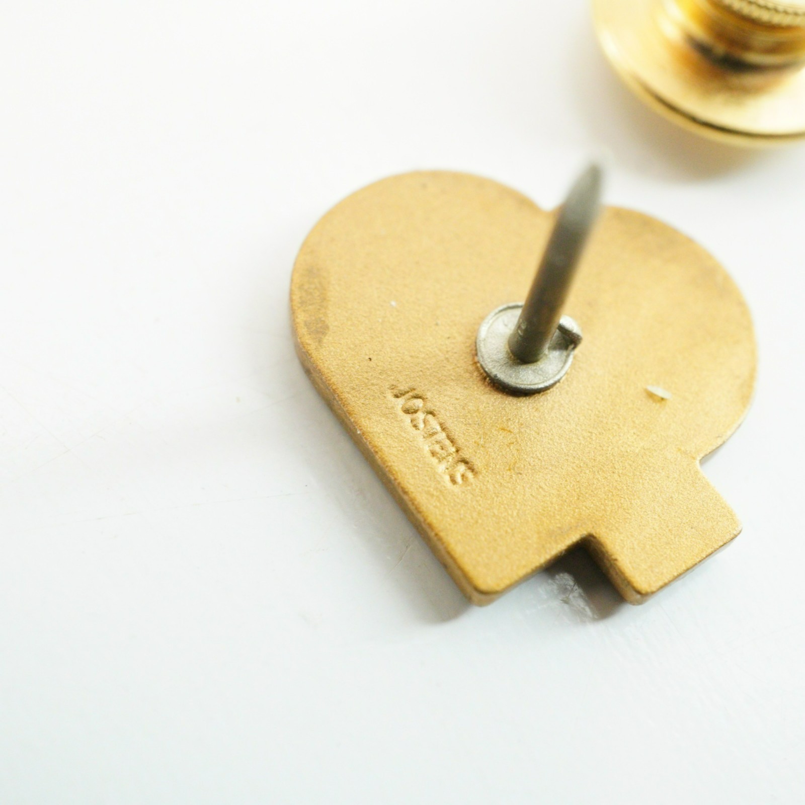 Heart-Shaped Jostens Brass Pin Vintage Lapel Accessory