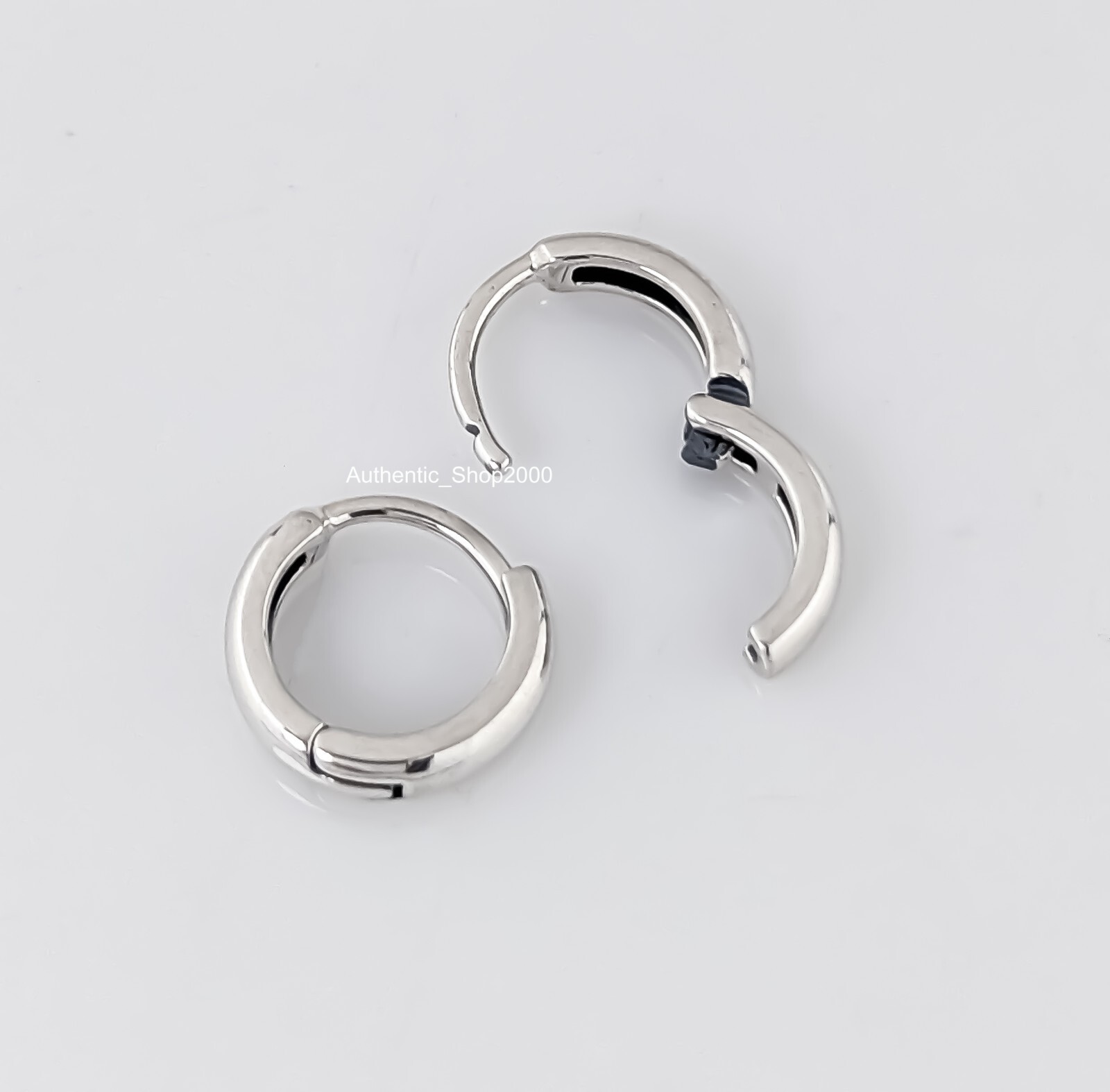 New 100% Authentic PANDORA 925 Silver Round Huggie Hoop Earrings 293286C00