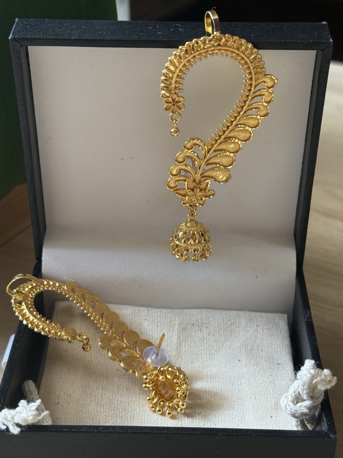 22K Gold plated Jhumka Ear Cuffs traditional indian earrings
