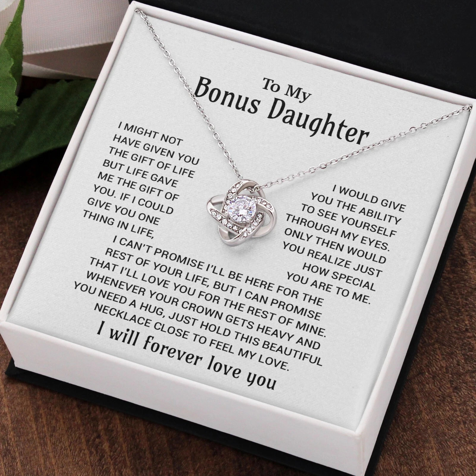 To My Bonus Daughter Necklace, Gift for Bonus Daughter, Step Daughter Birthday
