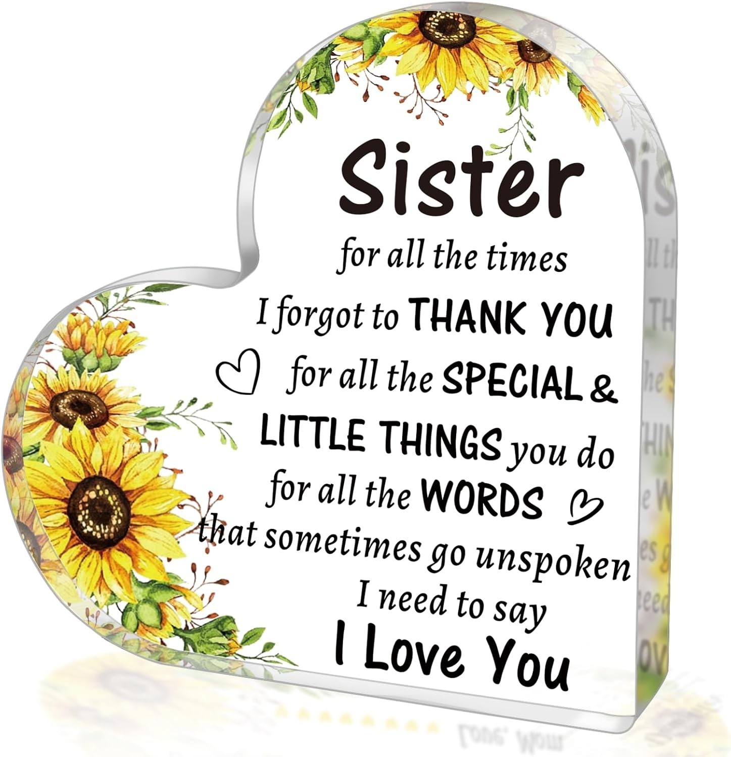 Beautiful Heart-Shaped Acrylic Sign – Cherished Gift for Sister’s Milestones