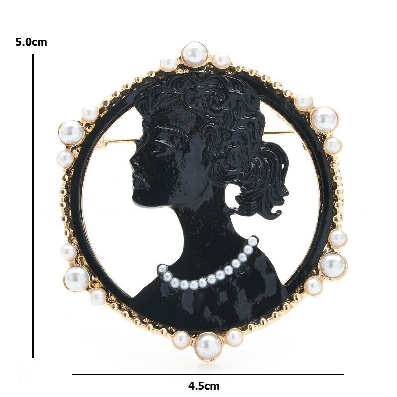 Beauty Lady Brooch Figure natural seashell Fashion Women Men Pins Jewelry Gift