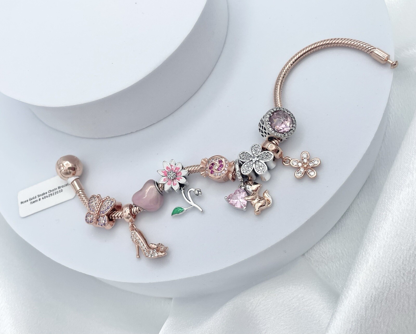 Linx Rose Gold Charm Bracelet with Christmas Themed Charms