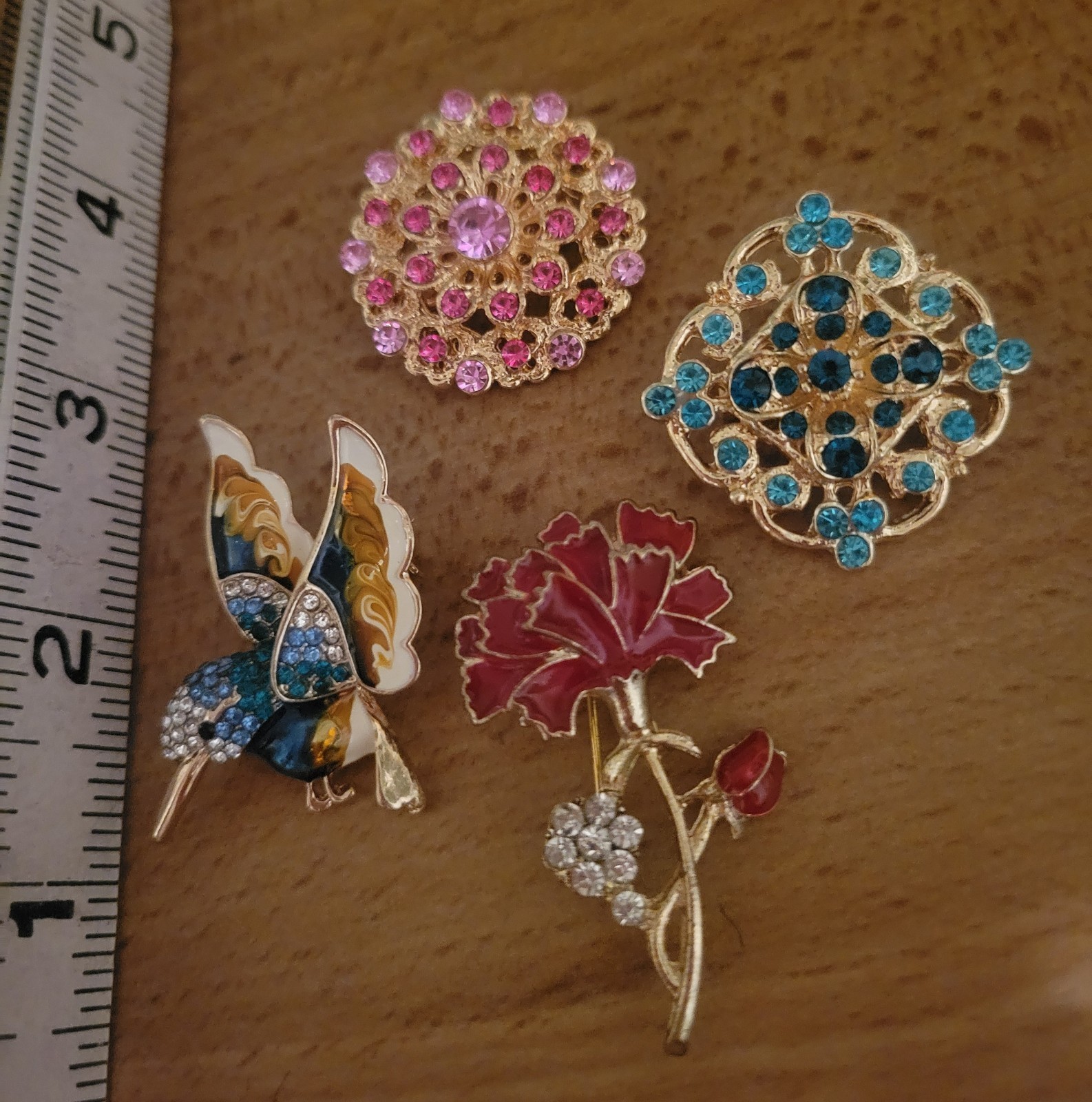 Flower Carnation Floral Hummingbird All Occasions Brooch Pin Lot CA USA P146