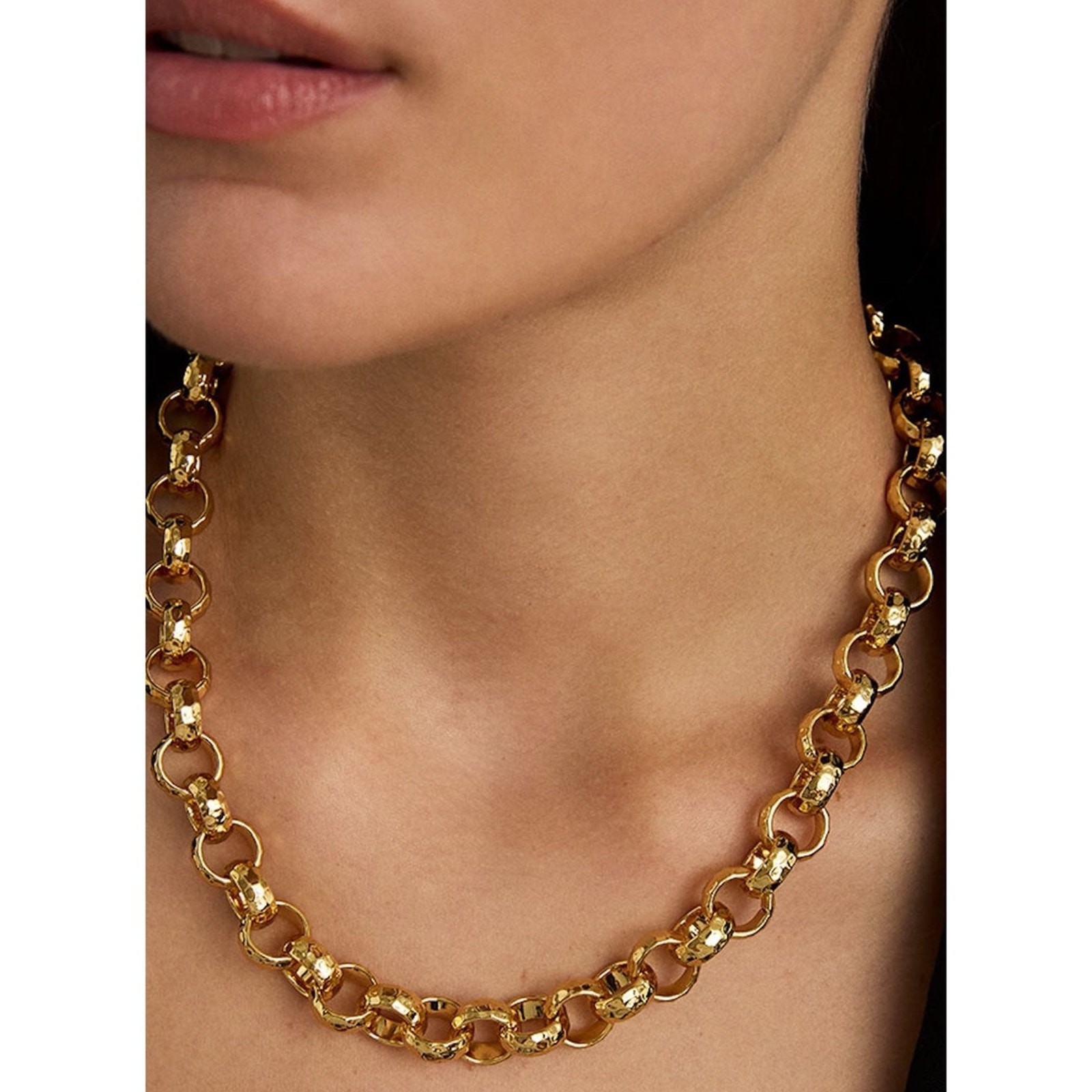 Dean Davidson Nairobi Statement Chain Link Necklace 22k Gold Plate NWOT