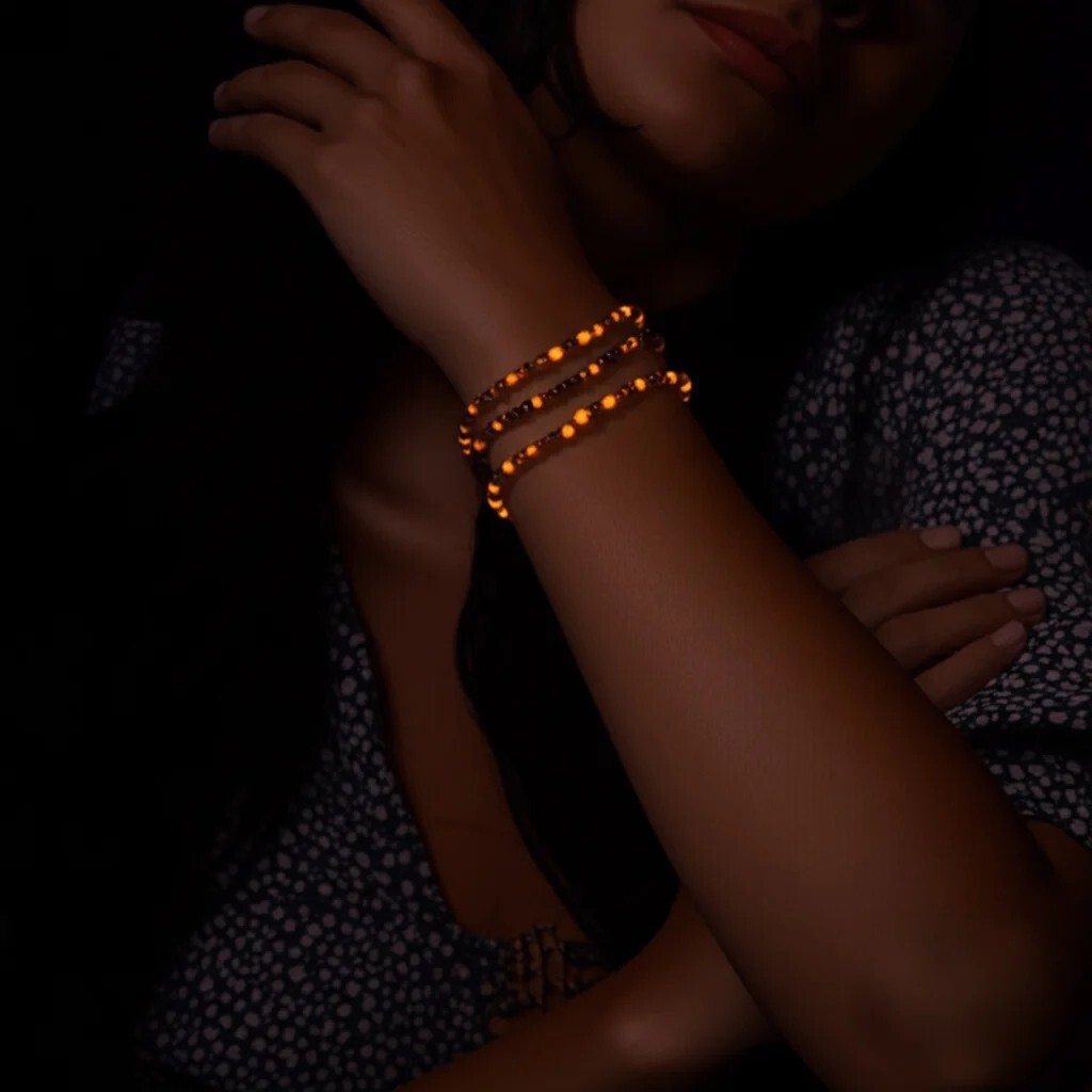 Genuine Yooperlite 4mm Bead Bracelet Minimalist UV Glowing Crystal Layering Gift