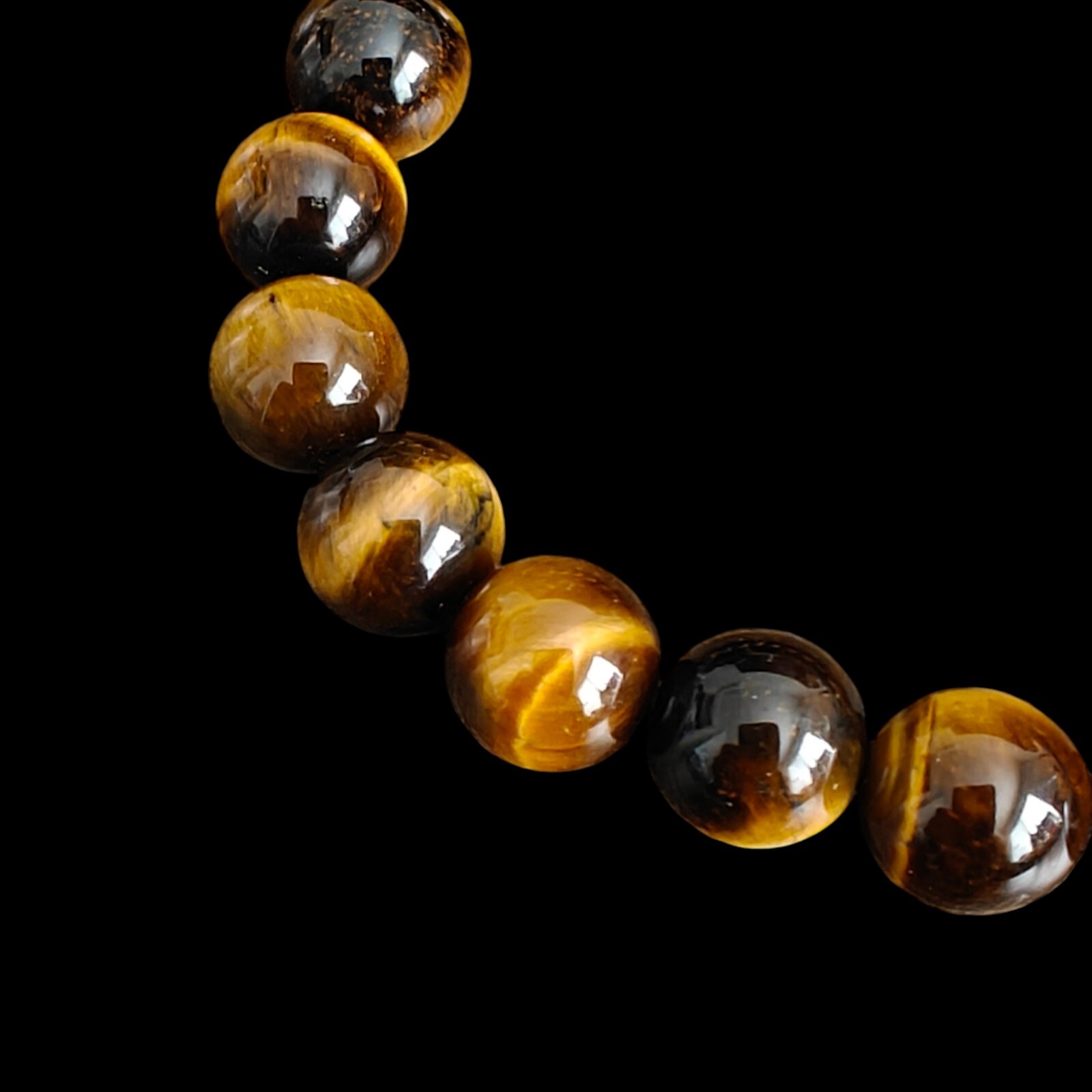 AAA Gold Tiger Eye Bracelet Natural Stones 10mm Unisex Stretch Bead Bracelet