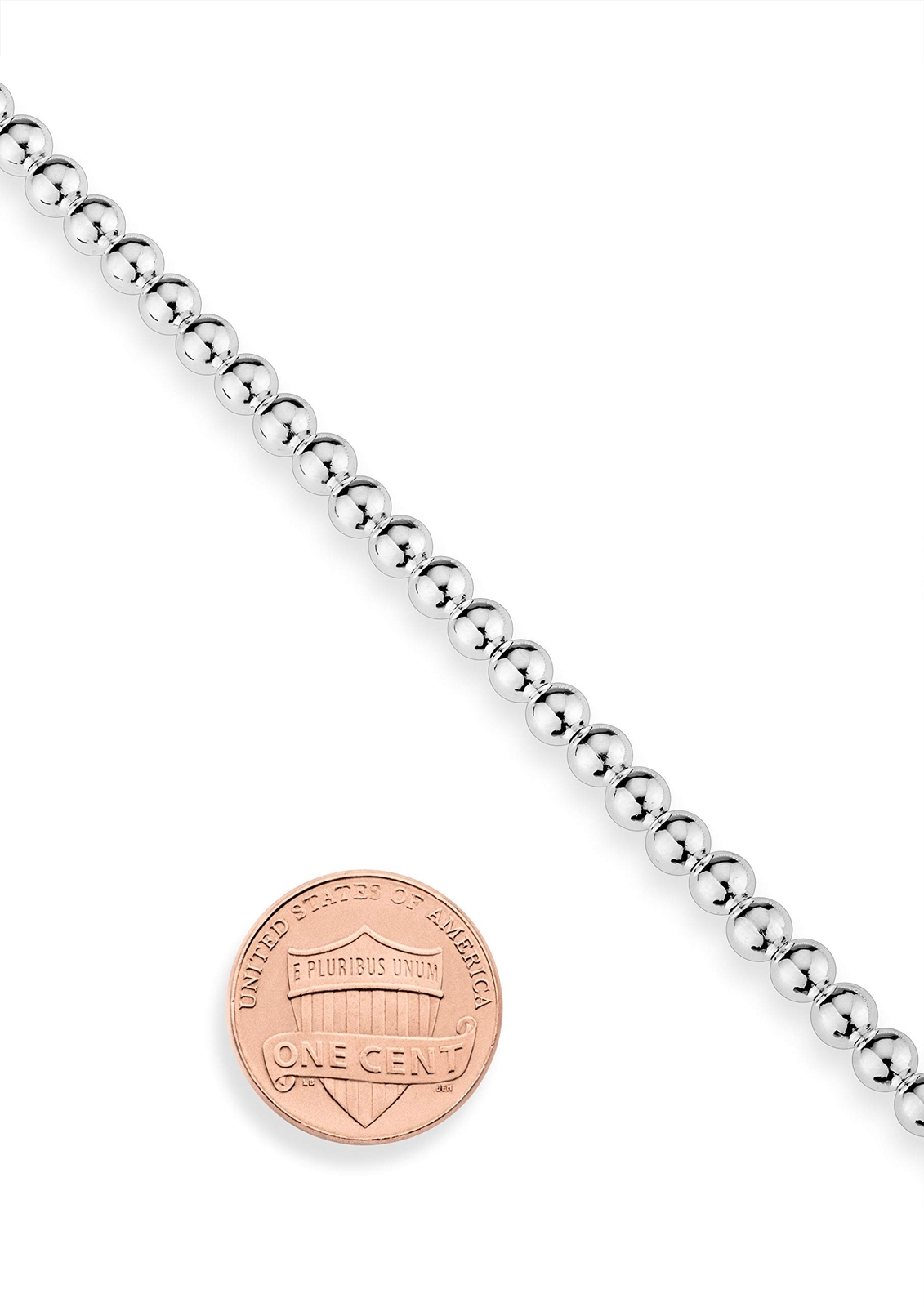 Miabella Italian 925 Sterling Silver Handmade 4mm Bead Ball Strand Chain Neck…
