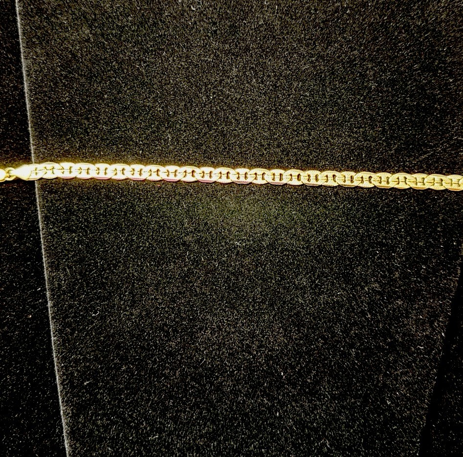 REAL 14K Stamped Gold Filled Diamond Cut Mariner bracelet 8in 6MM BRAND NEW