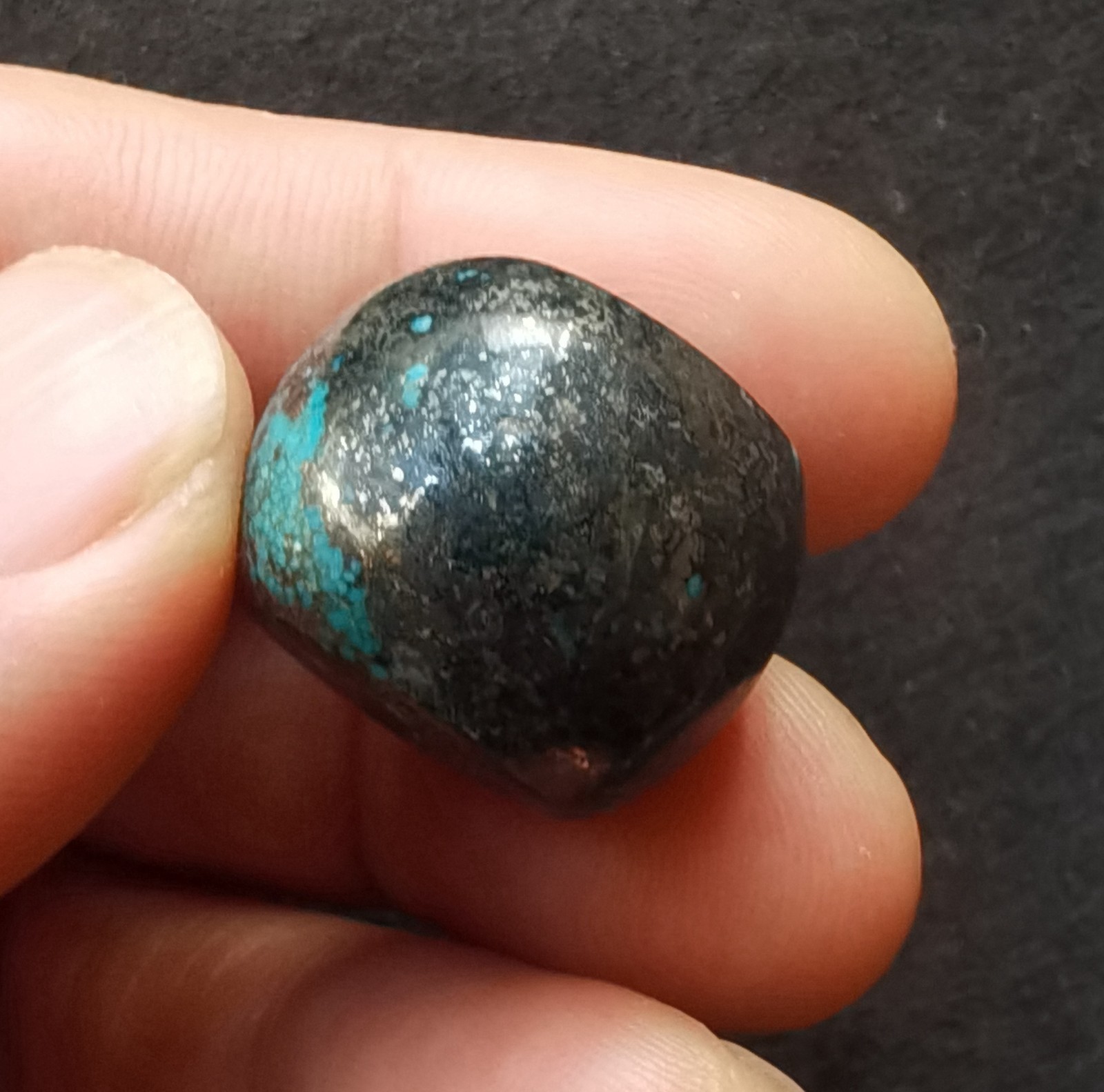 13.1g,barrel tube Genuine natural brown blue Hubei Turquoise stone pendant loose